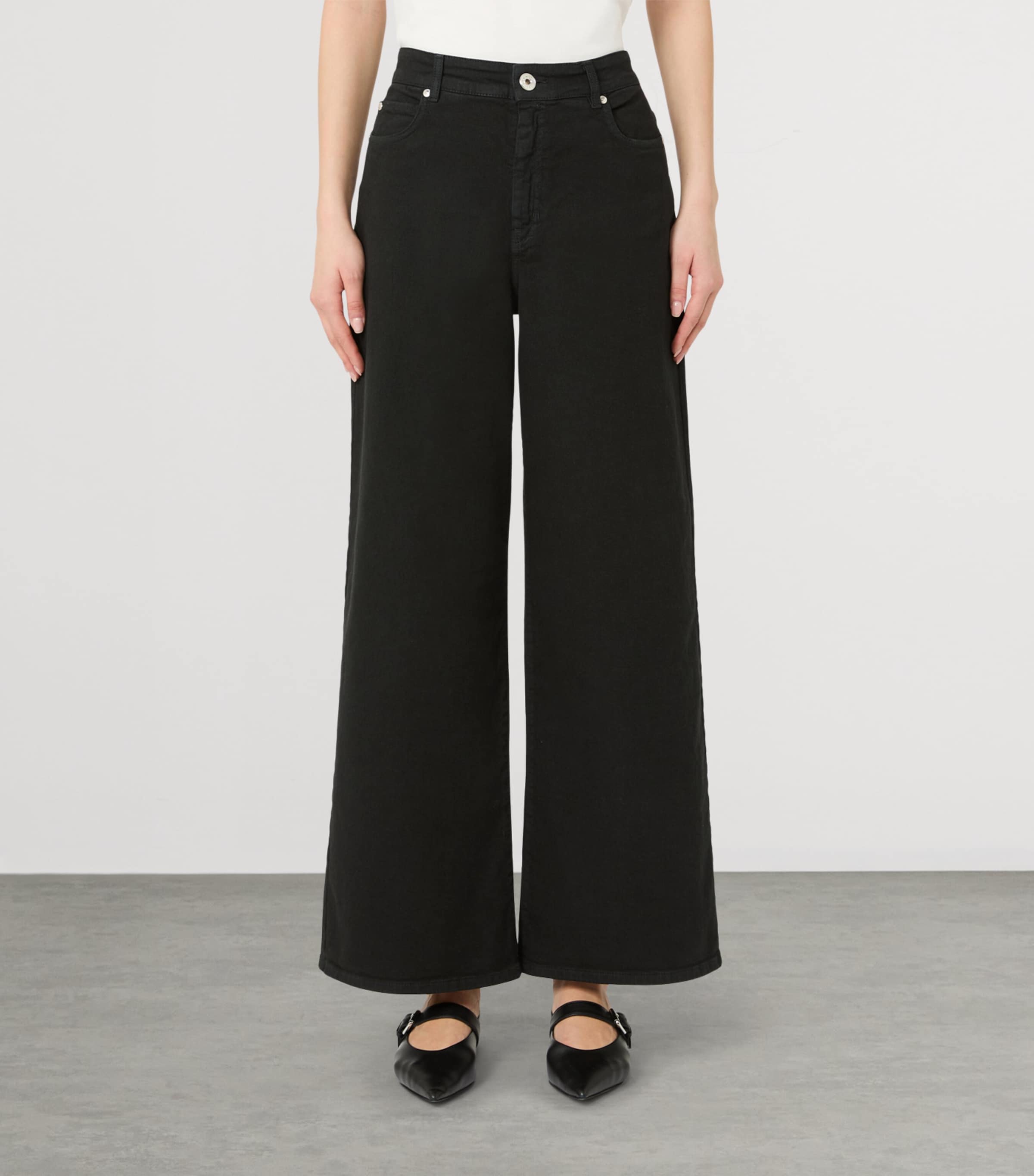 Weekend Max Mara Womens Wide-Leg Jeans Black Image 2