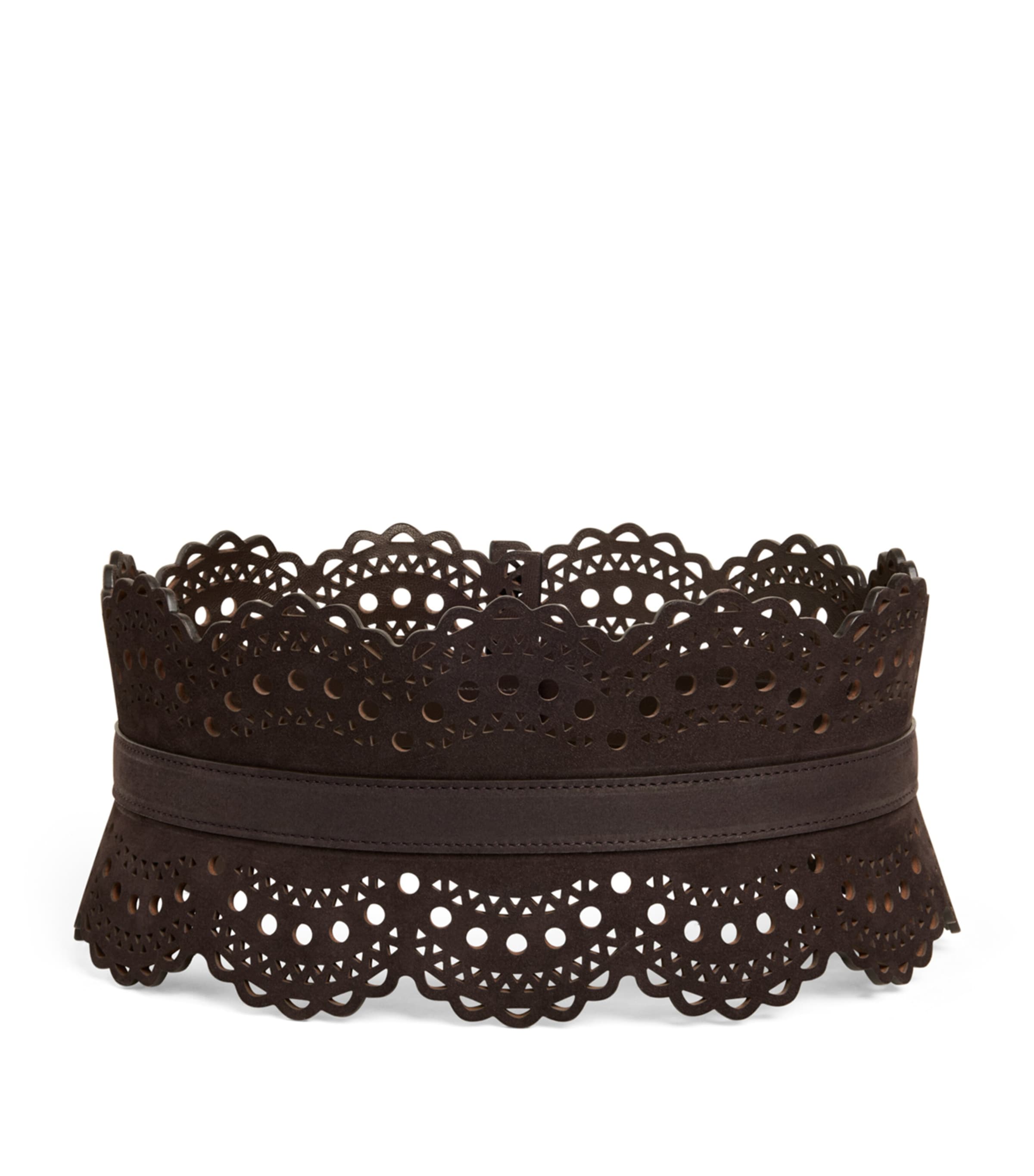 Alaïa Leather Bustier Belt Dark Brown Image 2
