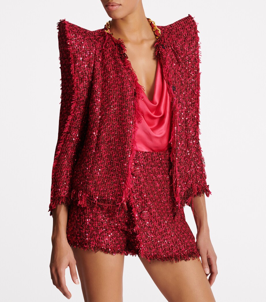 Tweed Sequin-Embellished Jacket 4PK FUCHSIA VIF Image 2