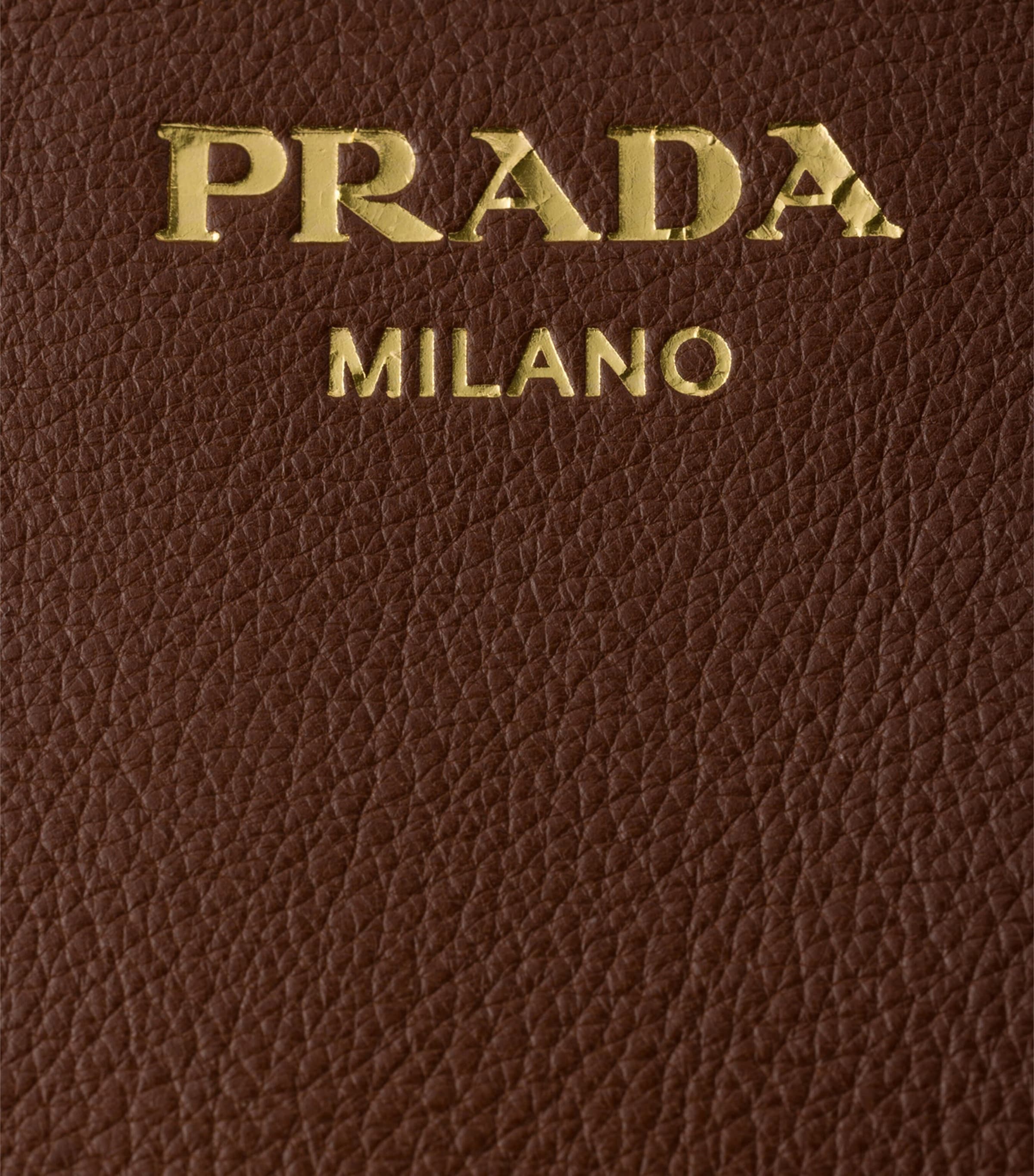 Prada Medium Leather Shoulder Bag Brown Image 8