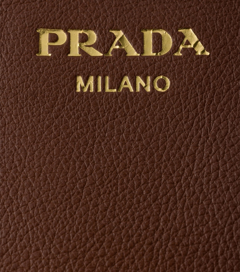 Prada Medium Leather Shoulder Bag Brown Image 8