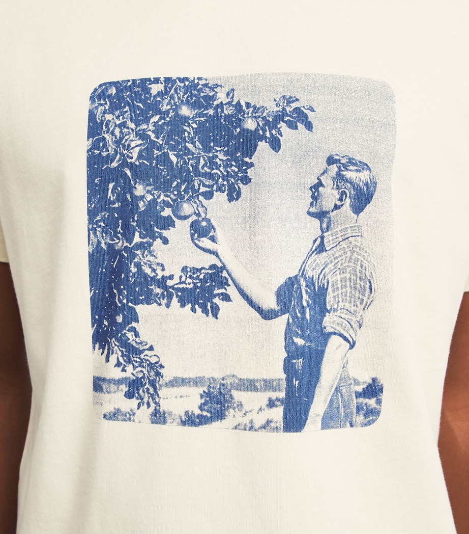 JW Anderson Mens Cotton Picking Fruit T-Shirt Ecru Image 3