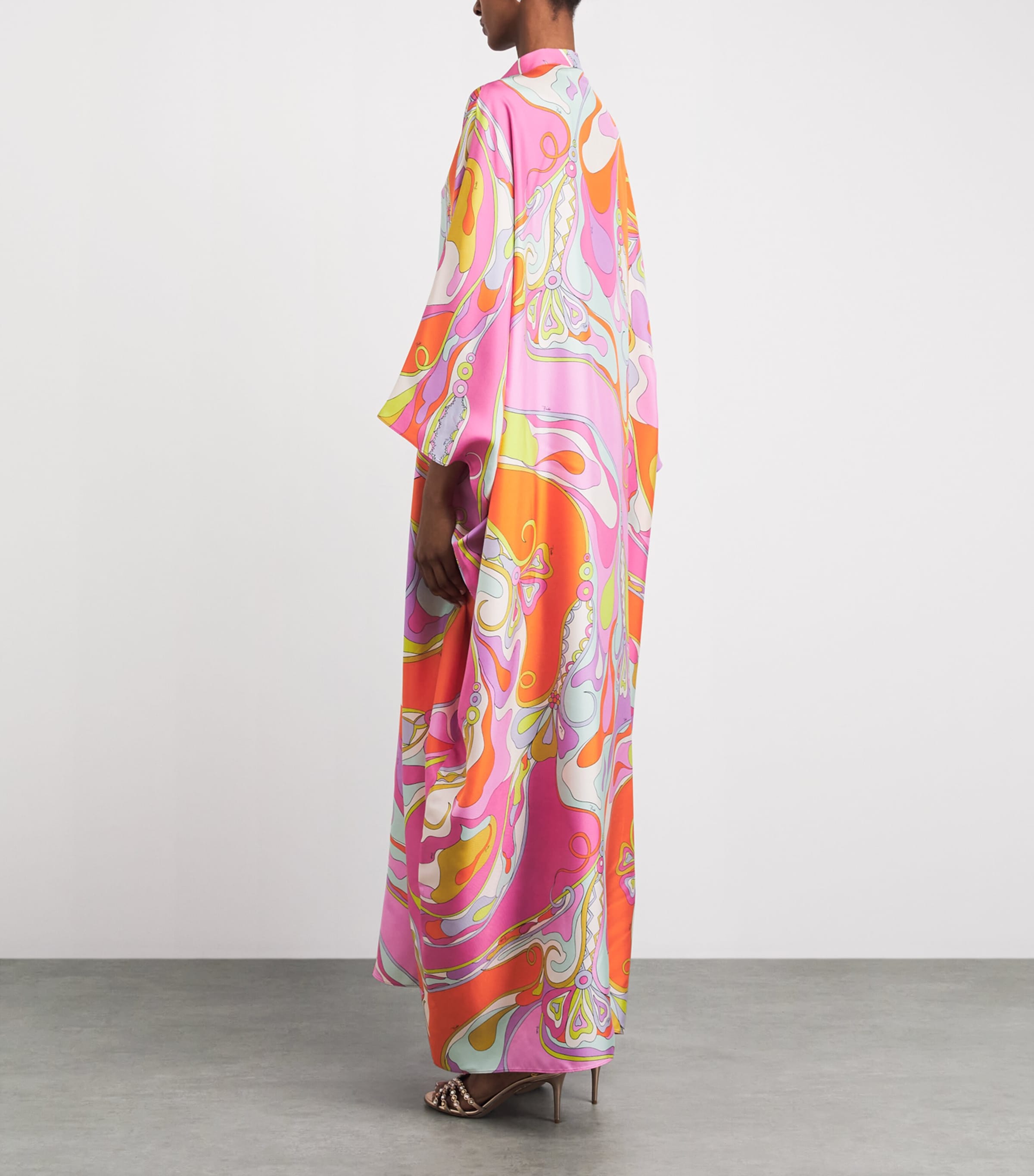 PUCCI Womens Silk Printed Kaftan Maxi Dress Image 4