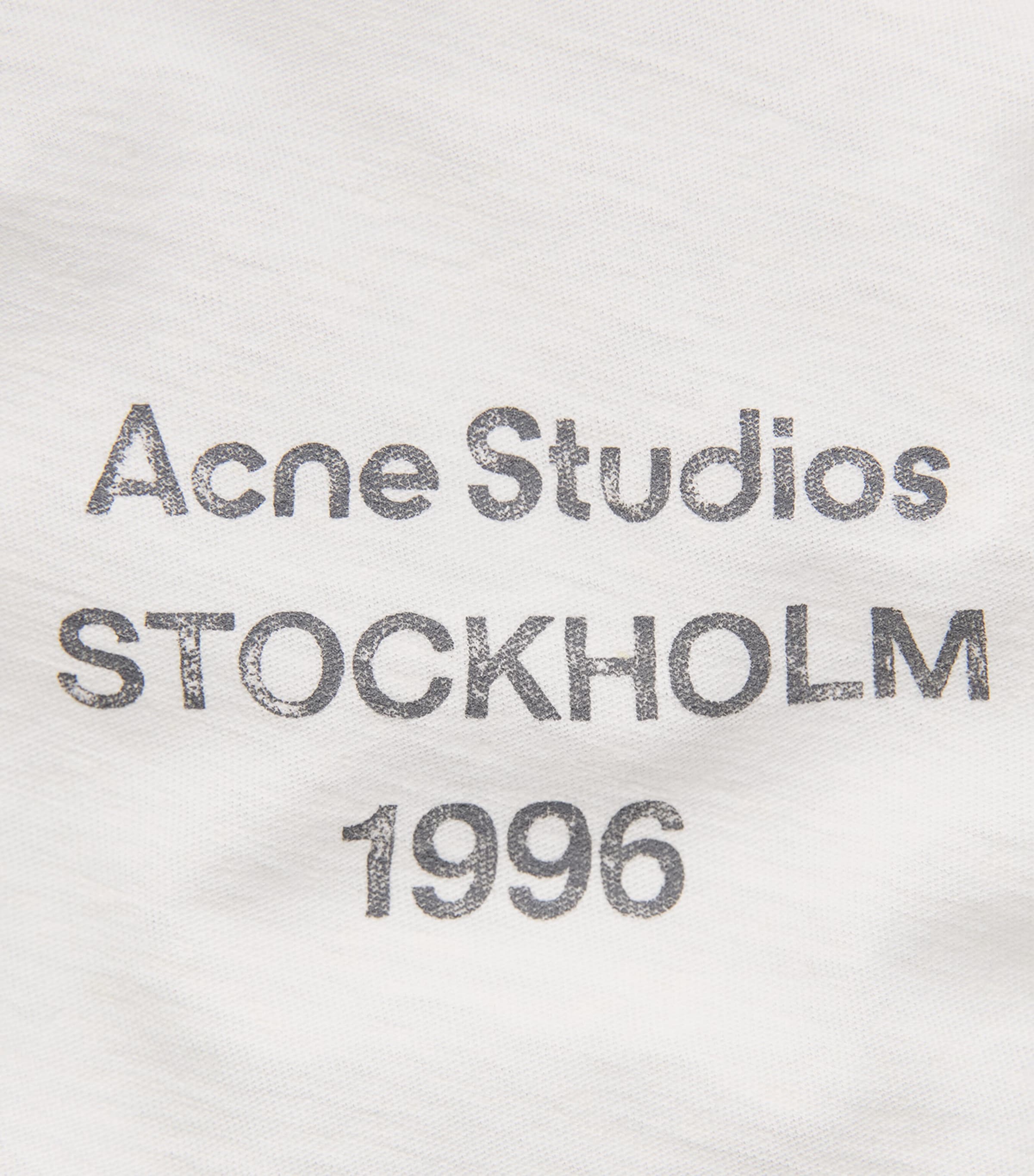 Acne Studios Womens Distressed Logo Long-Sleeve T-Shirt Off White Image 6