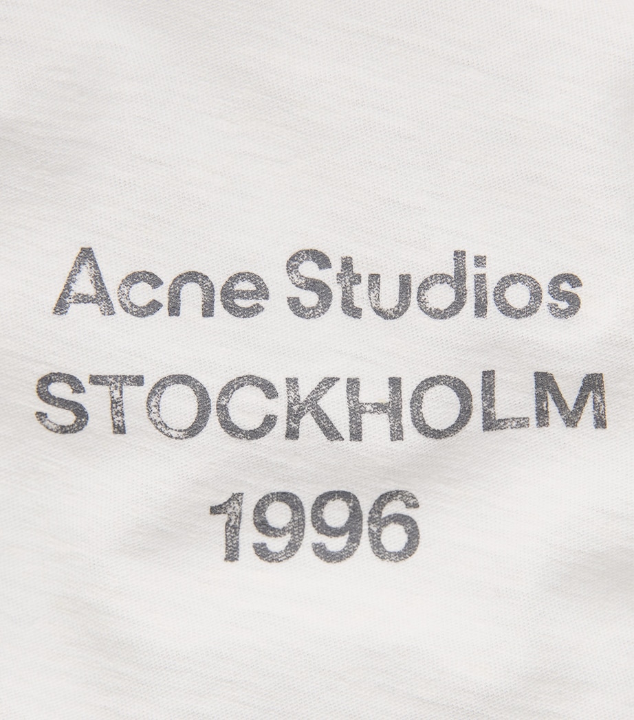 Acne Studios Womens Distressed Logo Long-Sleeve T-Shirt Off White Image 6
