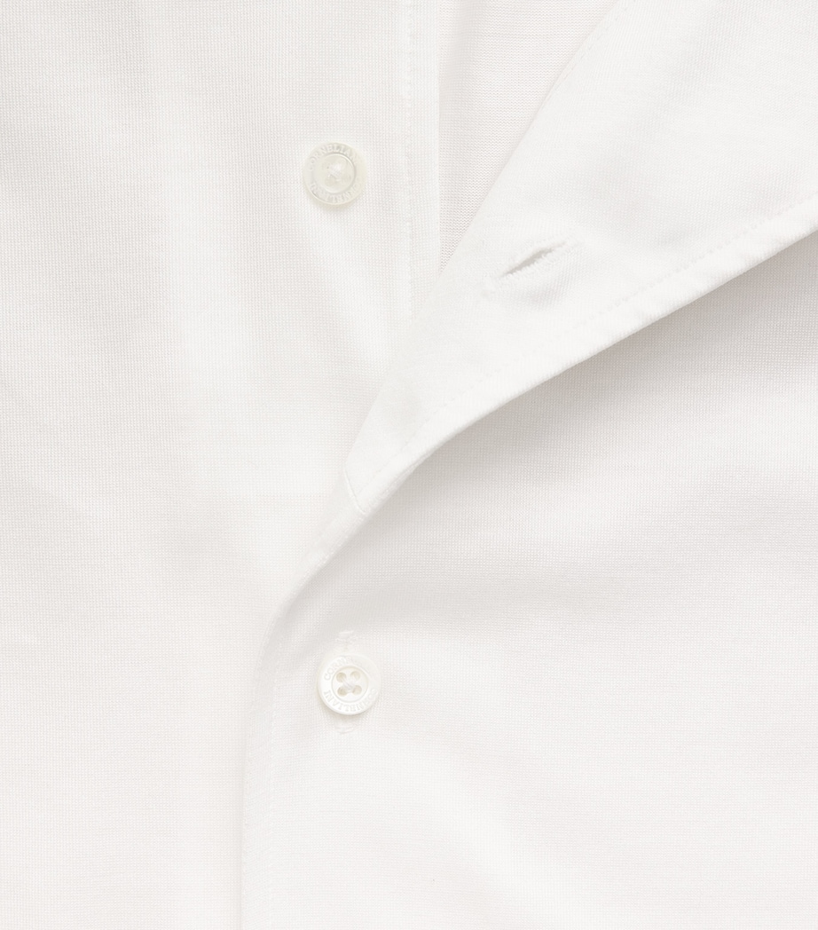 Corneliani Mens Cotton Jersey Shirt Optical White Image 6