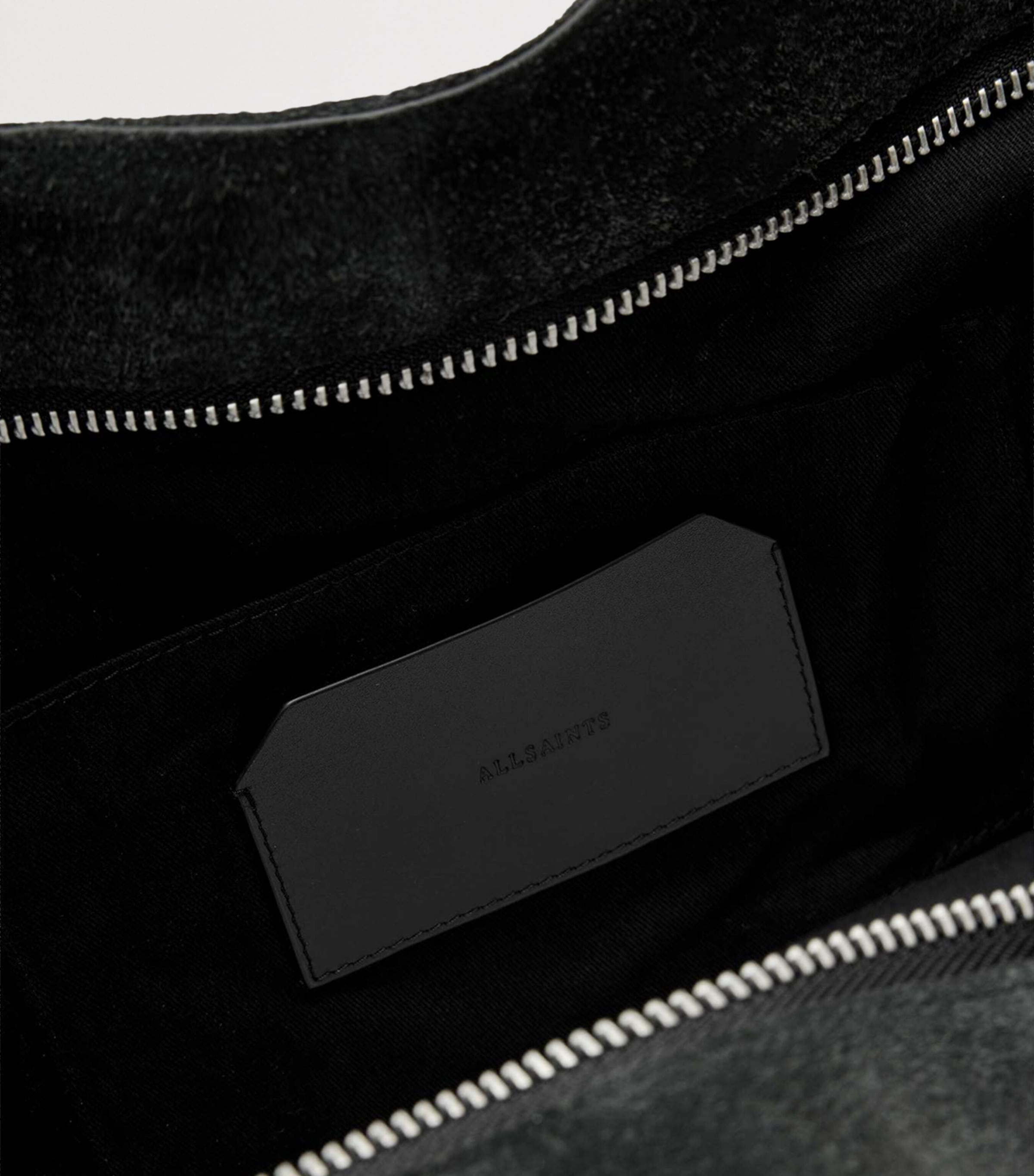 AllSaints Large Suede Haven Tote Bag Black Image 3