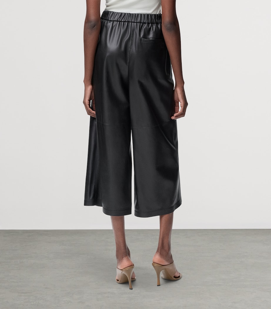 Nappa Lambskin Cropped Trousers BLACK Image 4