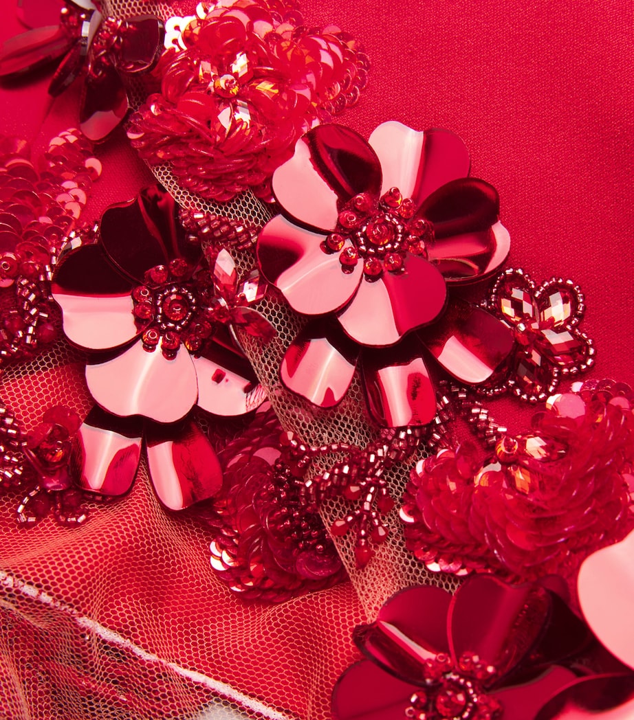 Crepe Embellished Gown SCARLET/SCARLET Image 5