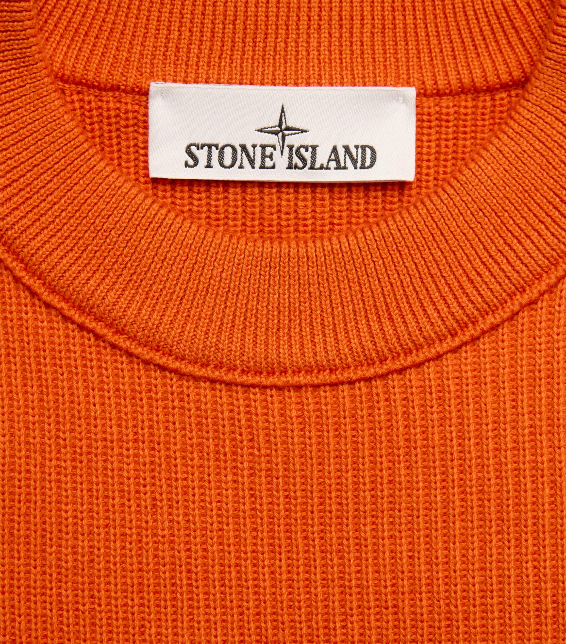 Stone Island Mens Ribbed Compass Patch Sweatshirt Image 6