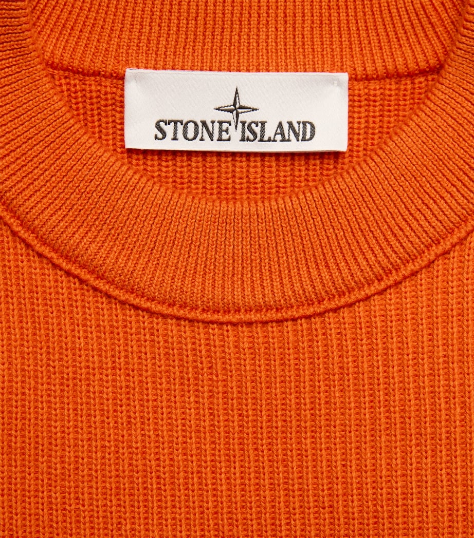 Stone Island Mens Ribbed Compass Patch Sweatshirt Image 6