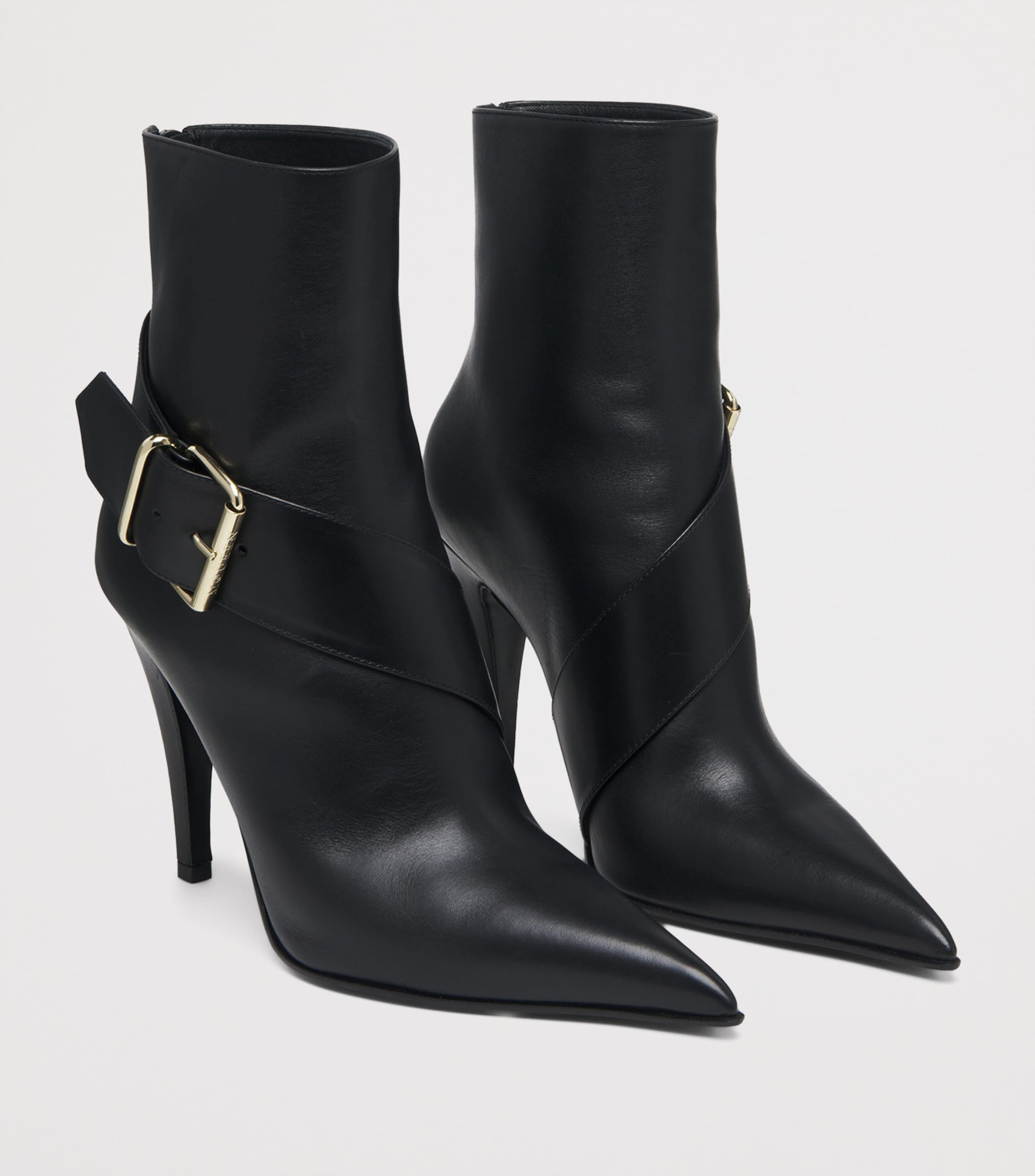 Calfskin Heron Buckle Heeled Boots 105 1064 Image 2