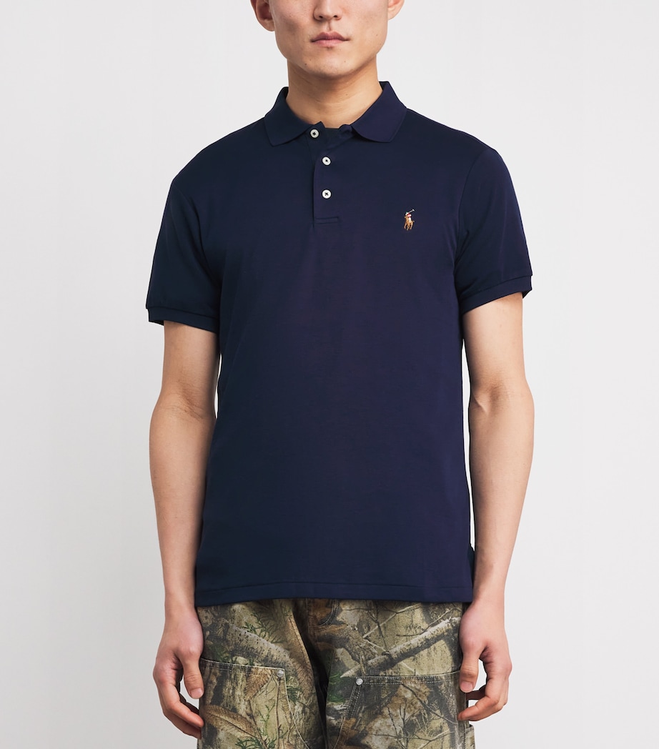 Polo Ralph Lauren Mens Cotton Slim-Fit Polo Shirt French Navy Image 3