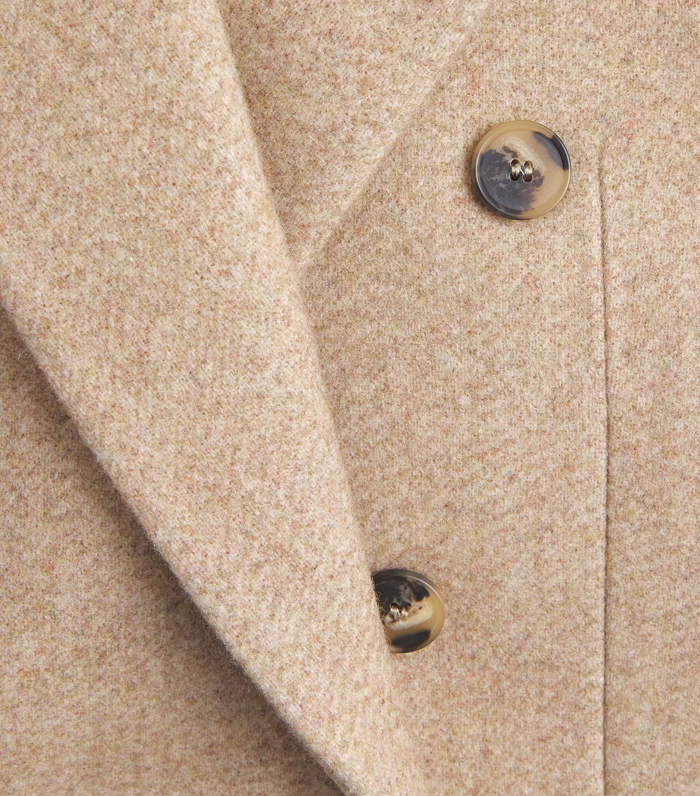 Victoria Beckham Womens Wool-Blend Double-Breasted Jacket Camel Melange Image 6