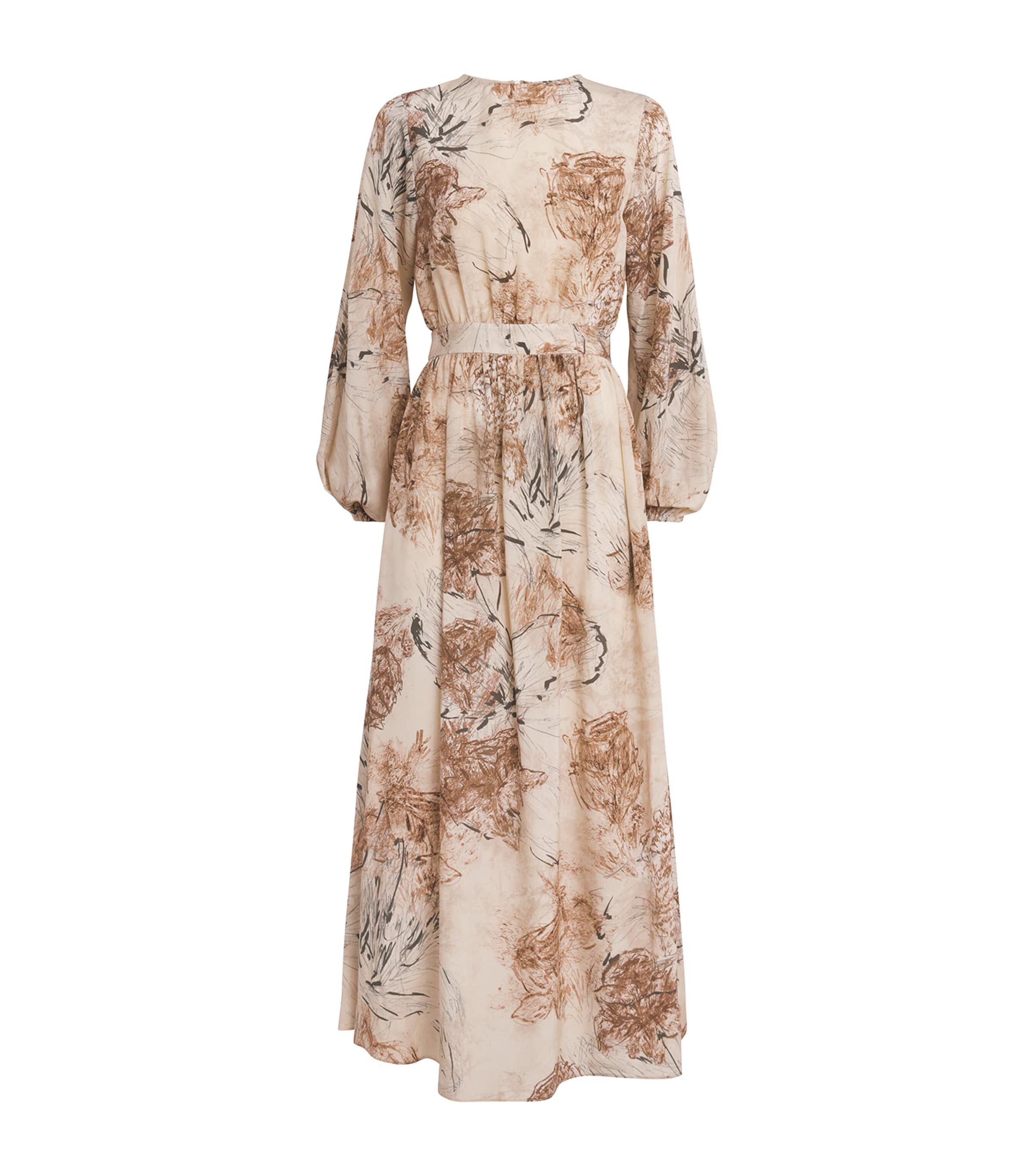 Silk Printed Maxi Dress VISONE Image 1