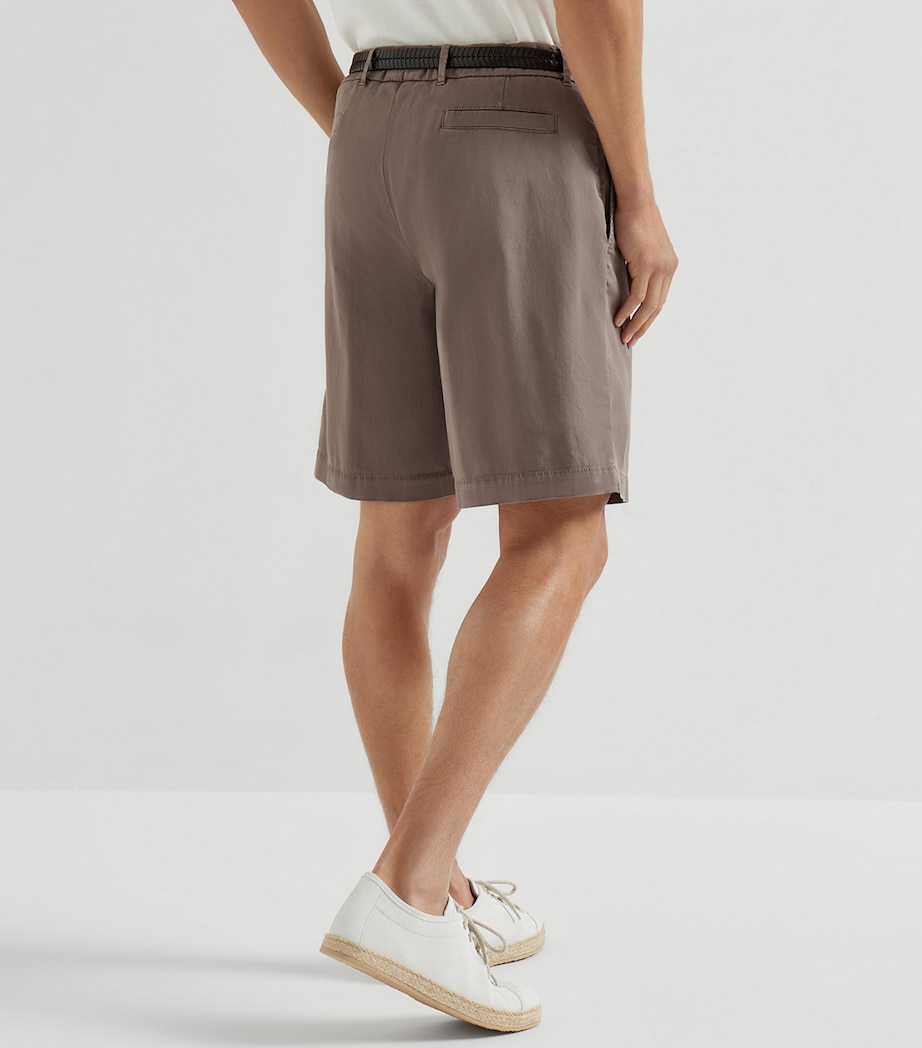 Brunello Cucinelli Mens Garment-Dyed Cotton Gabardine Bermuda Shorts Image 5