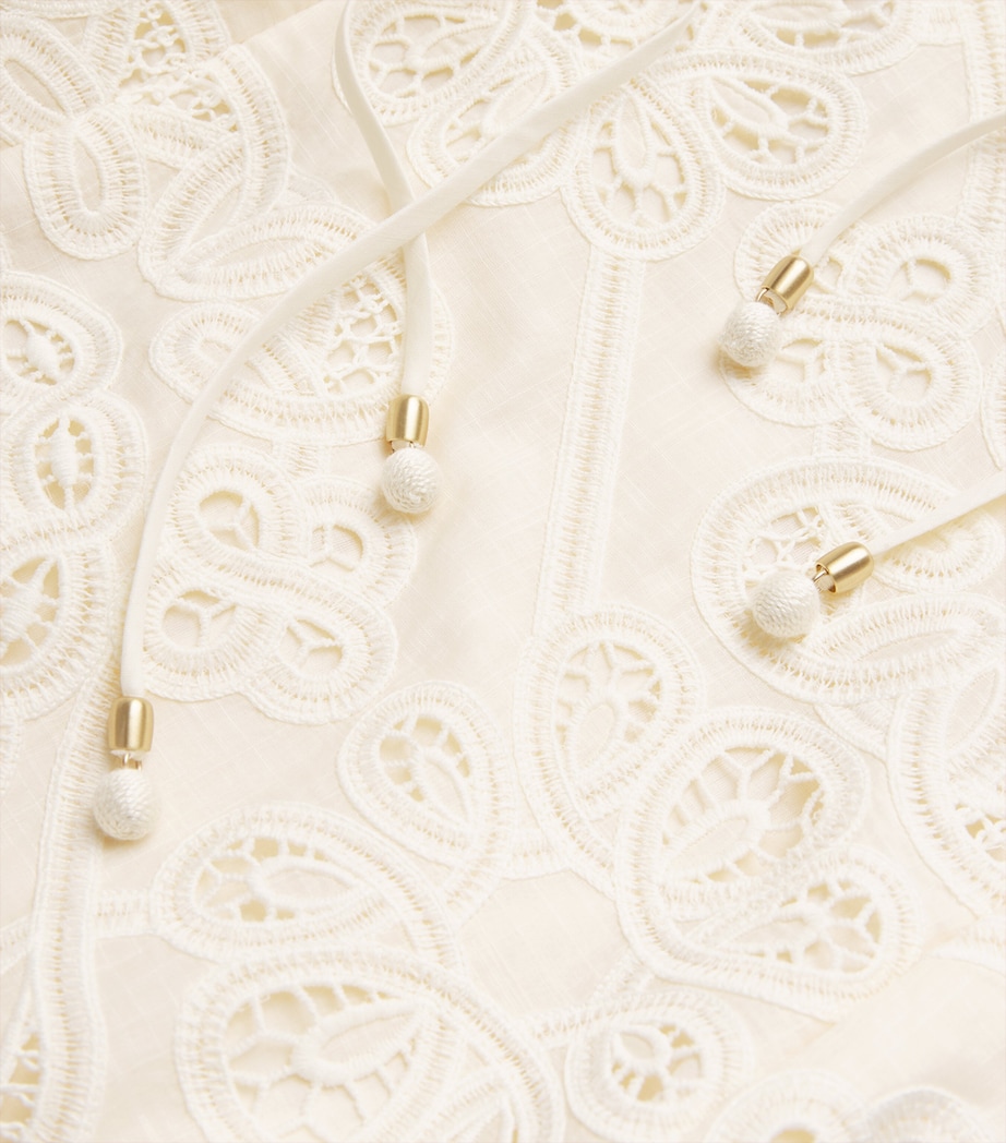 Cotton Rhiannon Embroidered Midi Dress IVO/IVORY Image 5