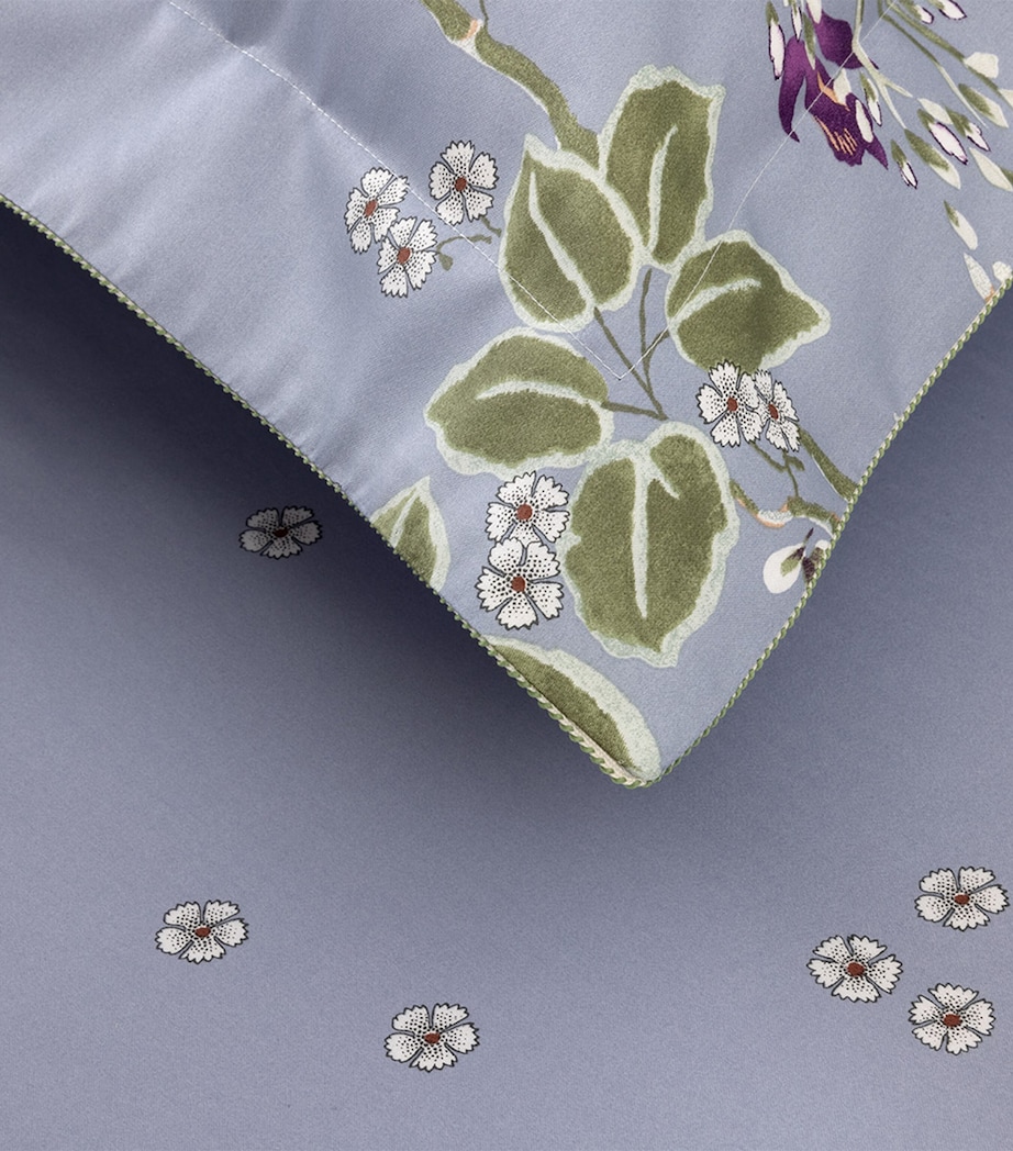 Yves Delorme Organic Cotton Rameau Oxford Pillowcase (50cm x 75cm) Blue Image 5