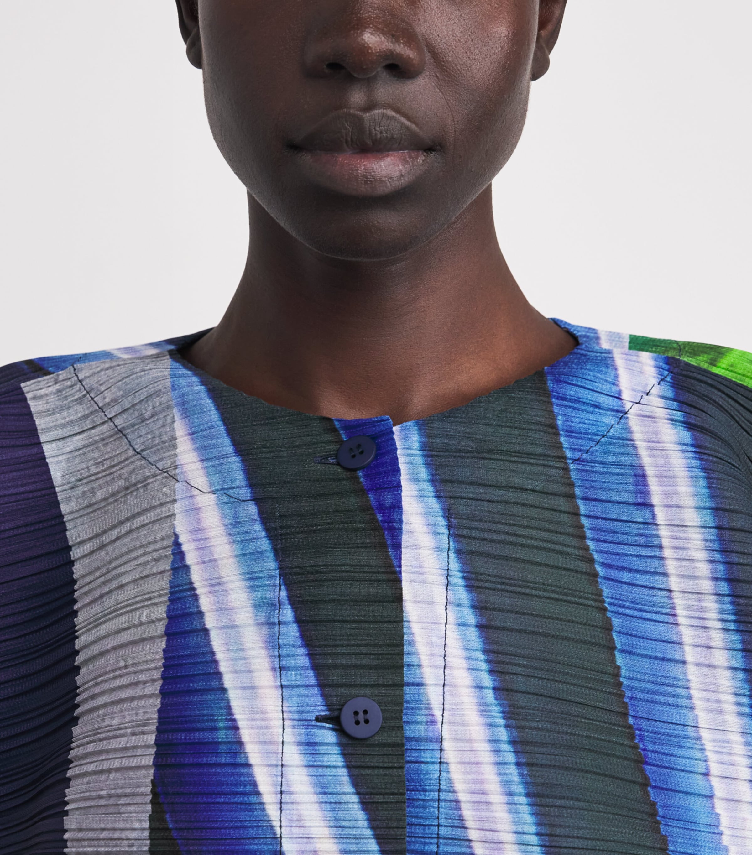 City Collage Cardigan GREY X NAVY Image 6