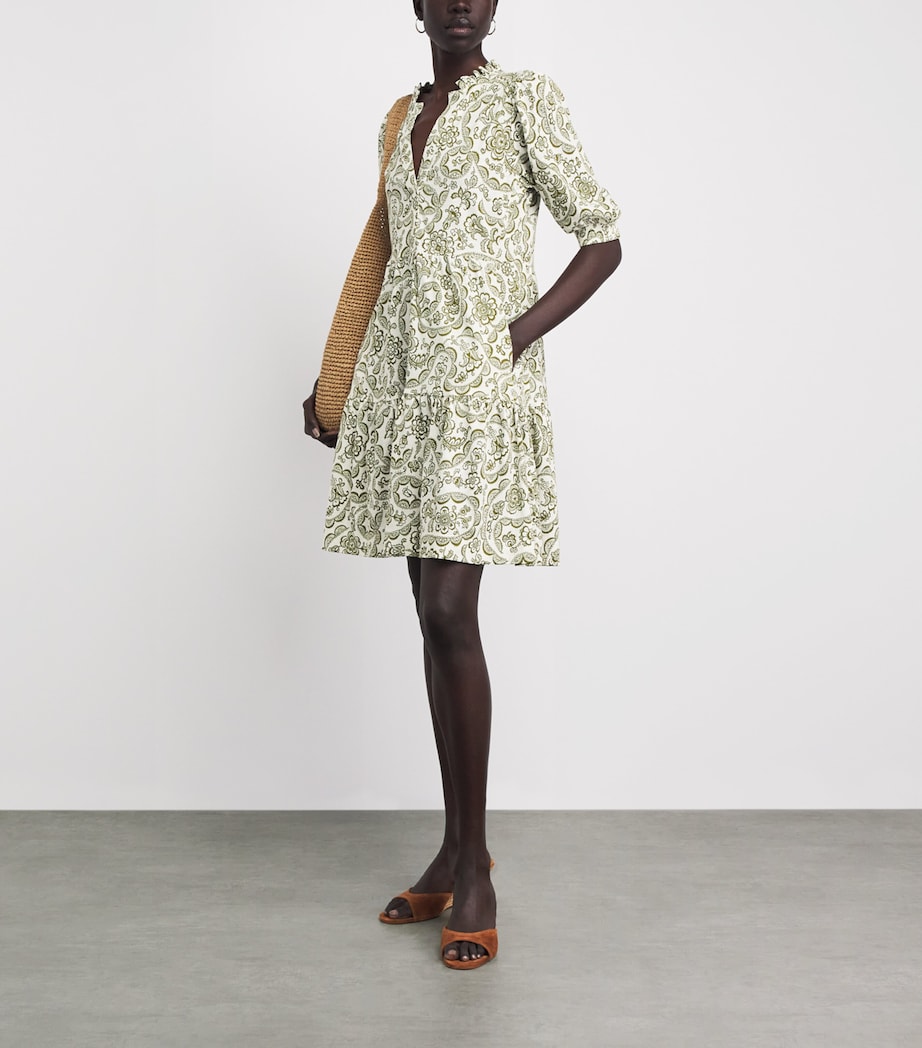 ME+EM Womens Floral Tiered Mini Dress Green Multi Image 2