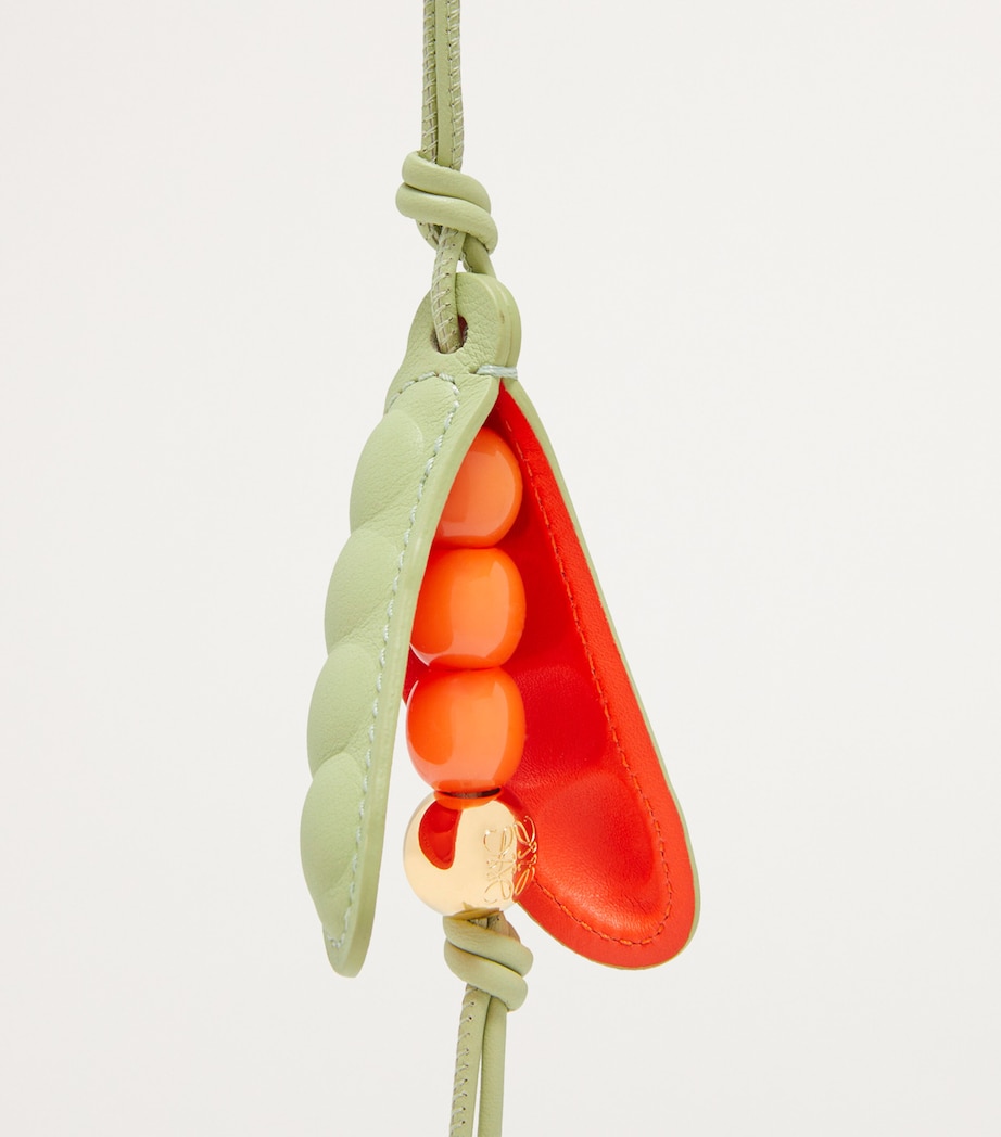 LOEWE Leather Pea Pod Charm Light Pear/vivid Ora Image 2
