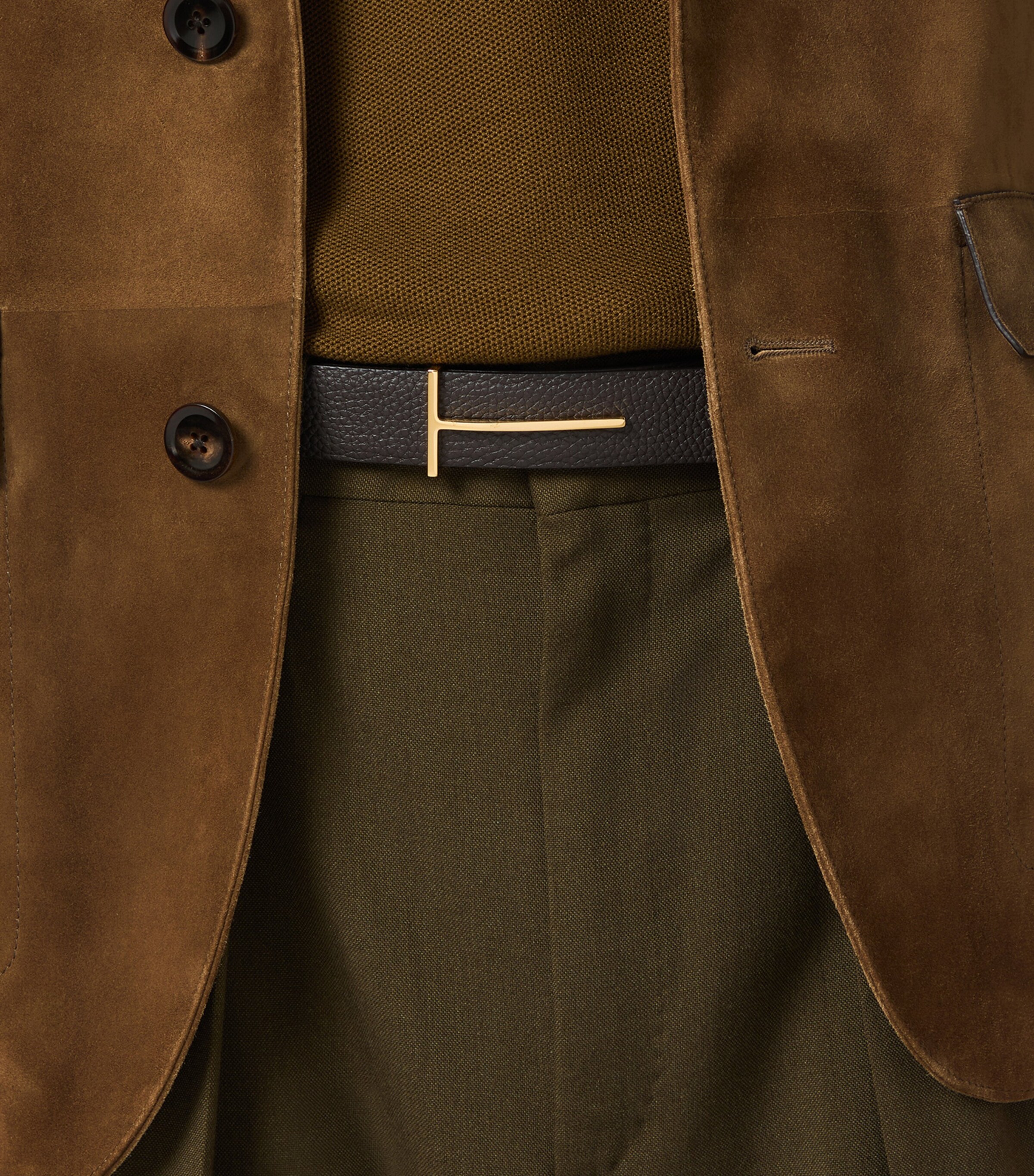 Calf Leather Slim T Belt ENB Image 3