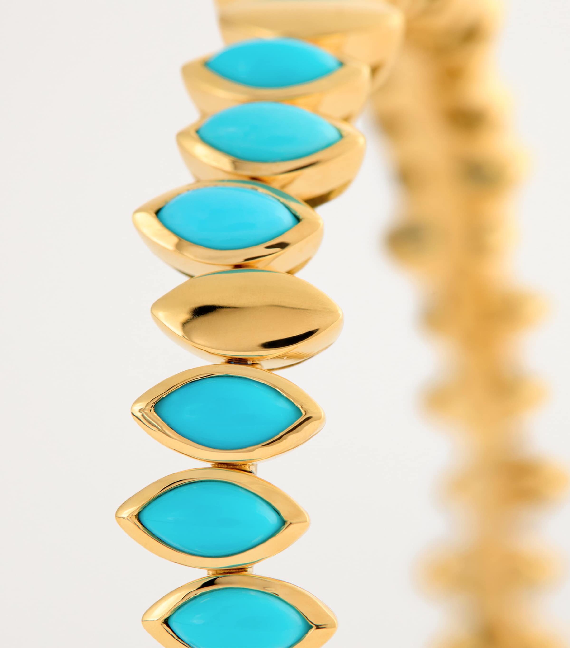 Yellow Gold and Turquoise Navette Bangle YELLOW GOLD Image 3