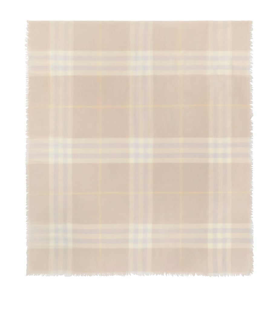 Wool Wide Check Scarf SMOKE GREY Image 1