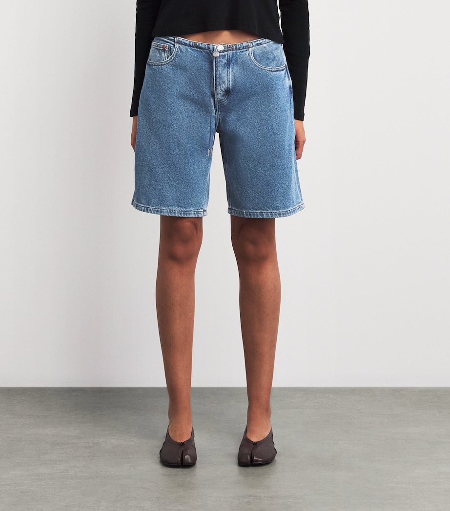 STILL HERE Womens Cool Denim Shorts Classic Blue Image 4