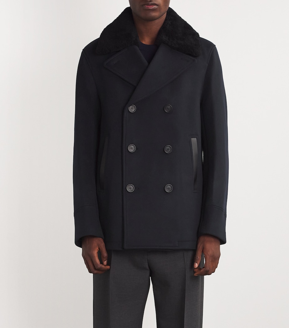 Wool Cole Pea Coat NAVY Image 3