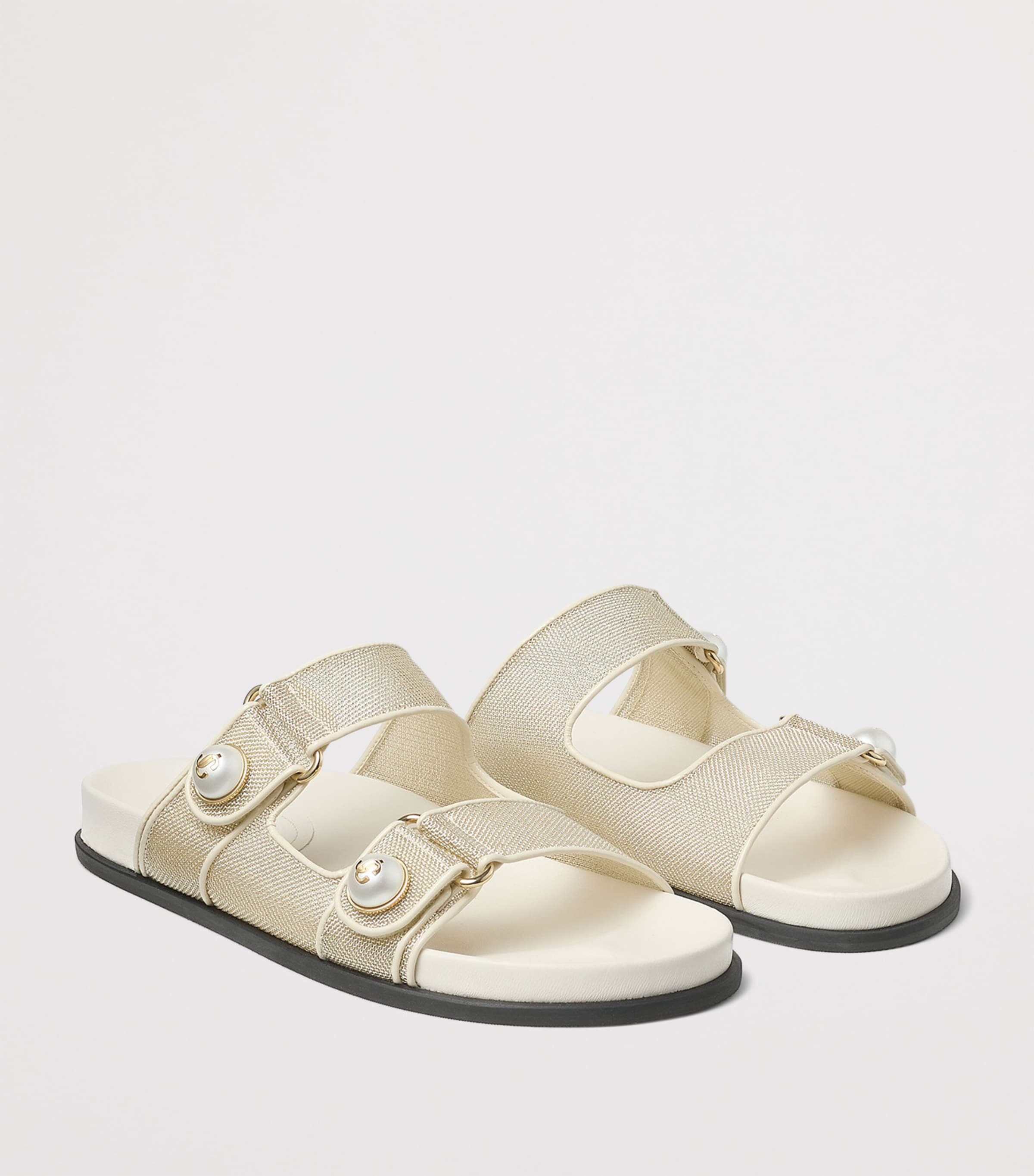 Jimmy Choo Fayence Mesh Sandals Champagne/latte Image 5