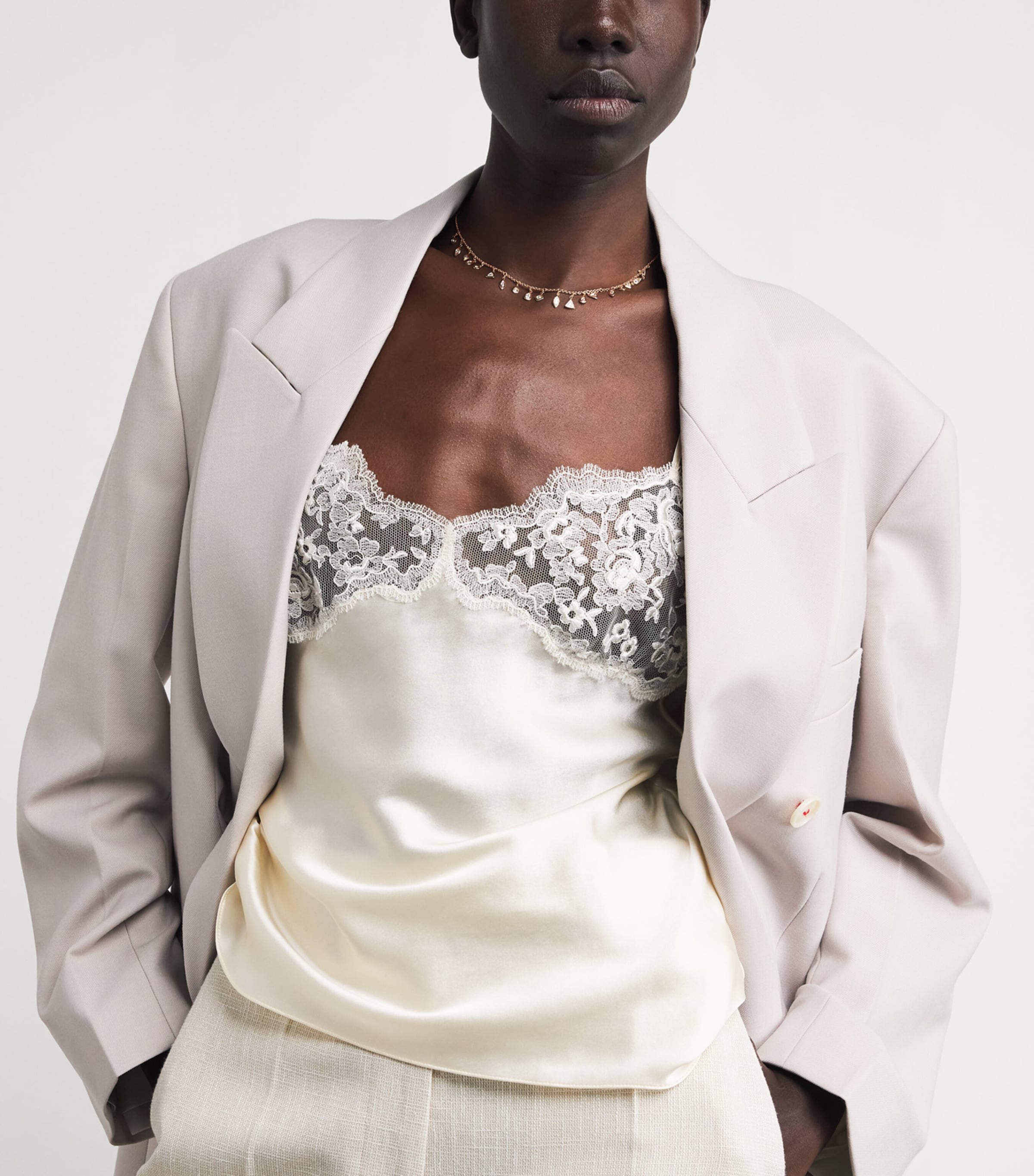 Rose Gold and Diamond Shaker Necklace ROSE GOLD Image 2