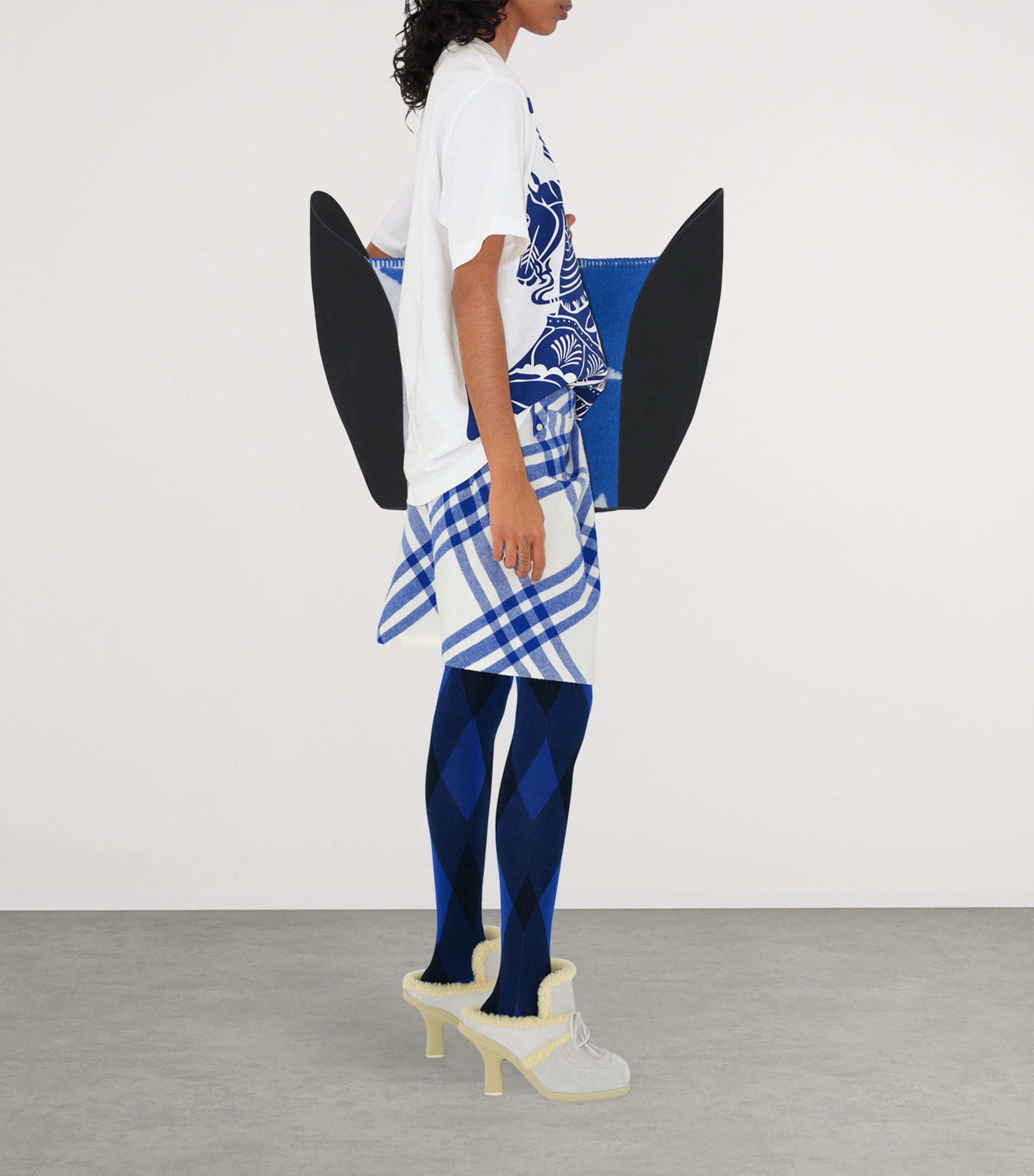 Cotton Oversized Equestrian Knight T-Shirt WHITE Image 3