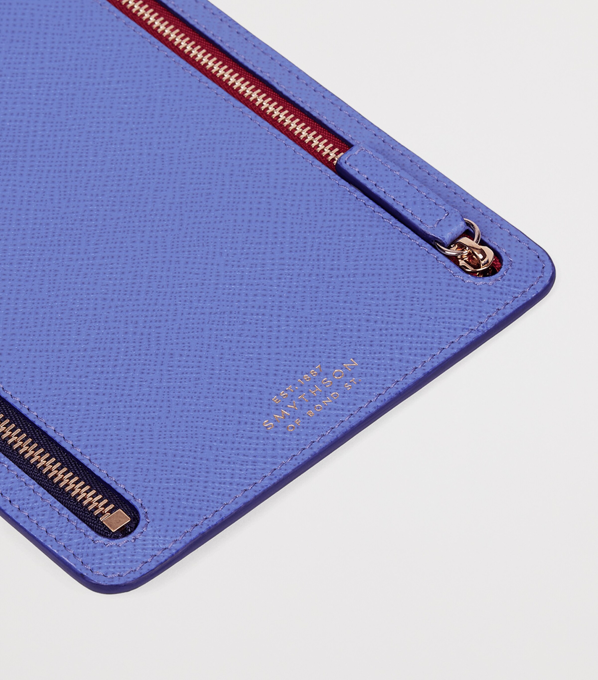 Smythson Calfskin Panama Multi-Zip Case U Violet Image 4