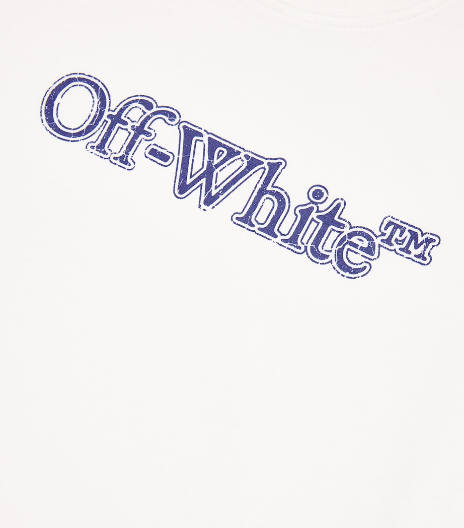 Bookish Crackle Logo T-Shirt (4-12 Years) 145WHITE-BLUE Image 3