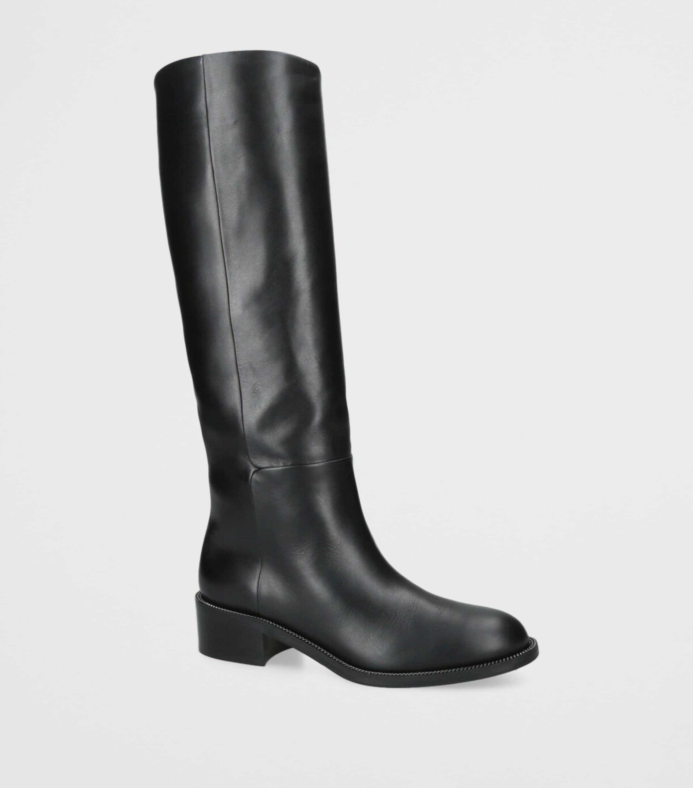Leather Sellier Boots BLACK Image 3