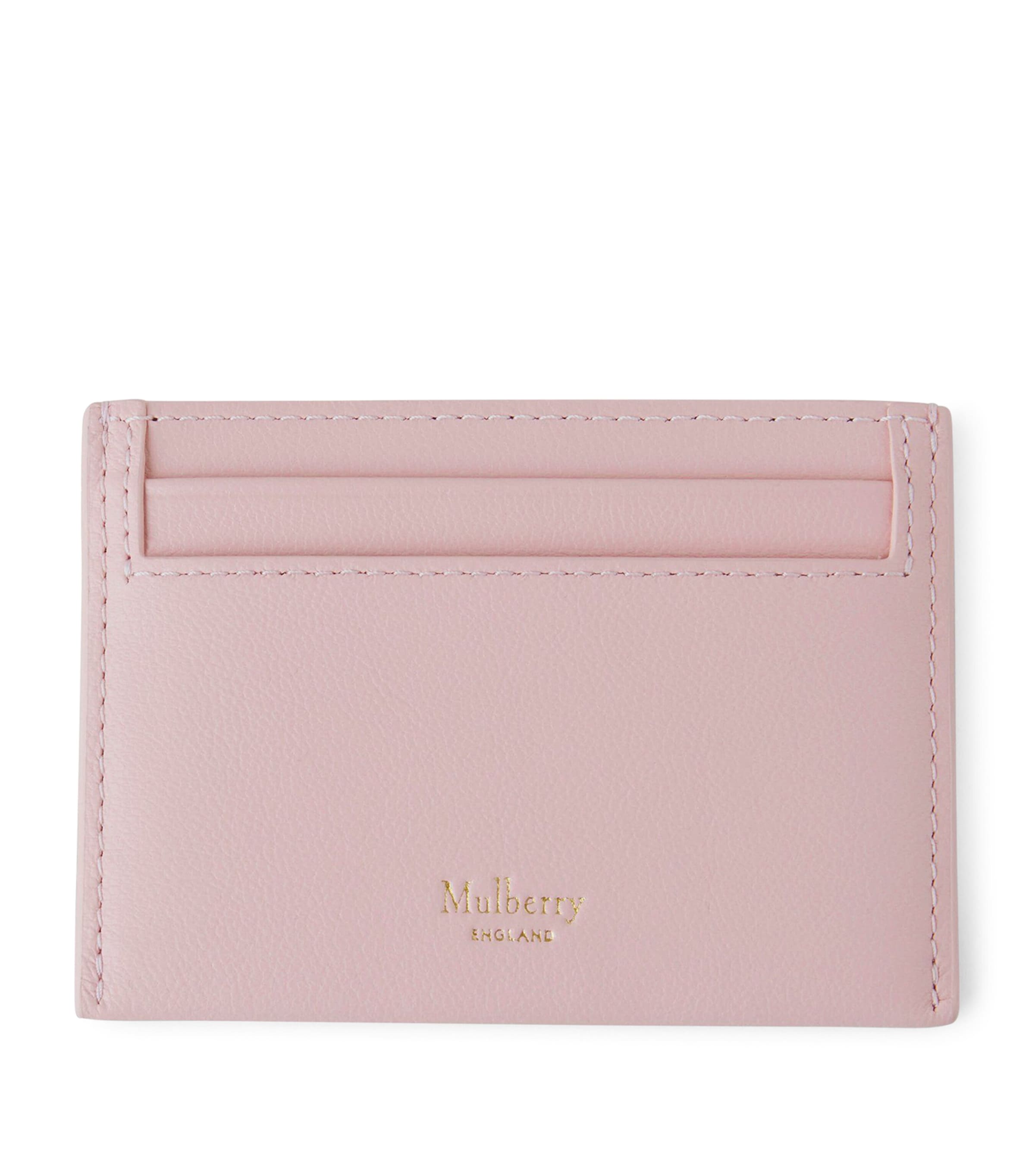 Shop Mulberry Leather Logo Card Holder In Pink