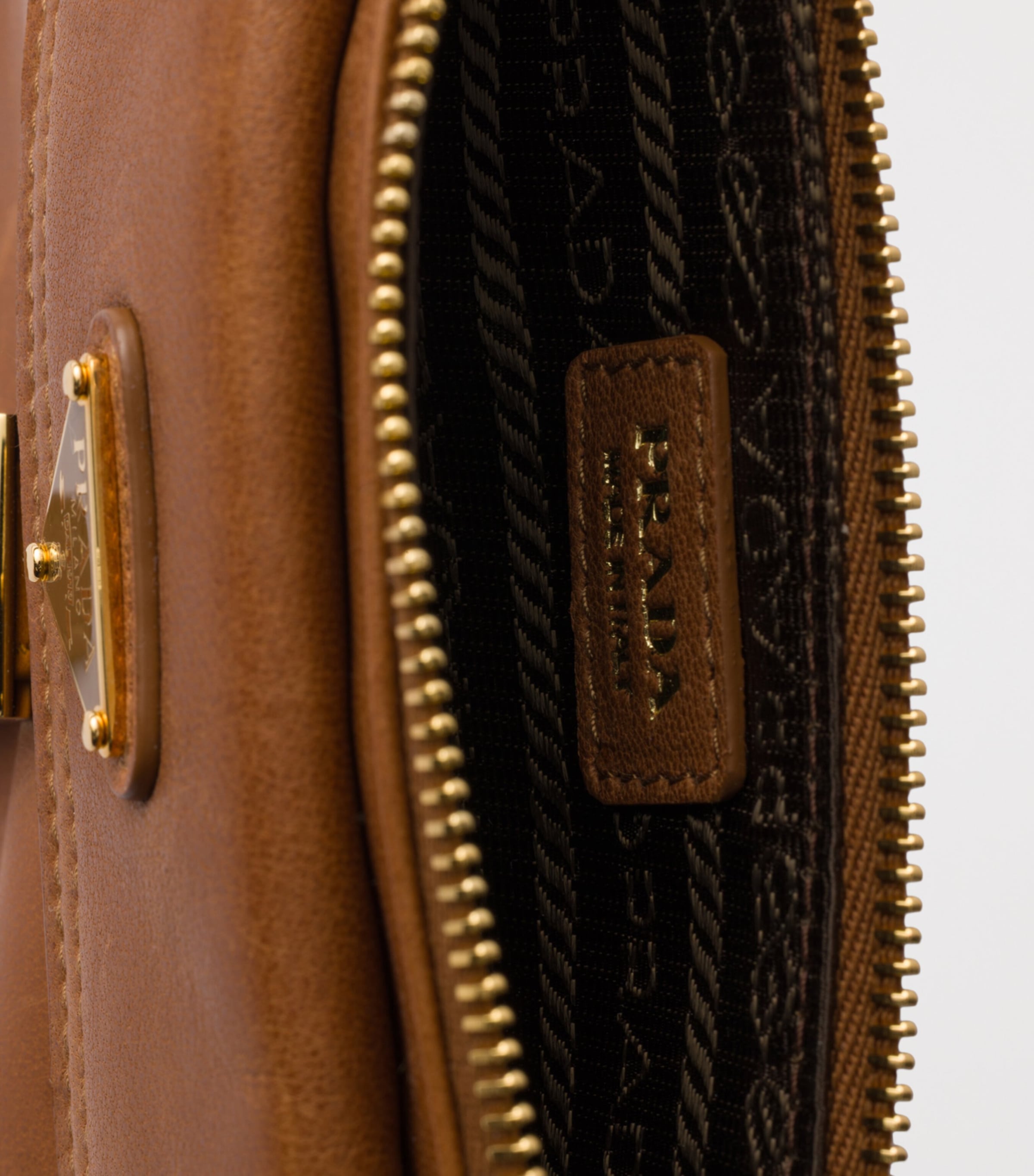 Prada Leather Chain Wallet Brown Image 4