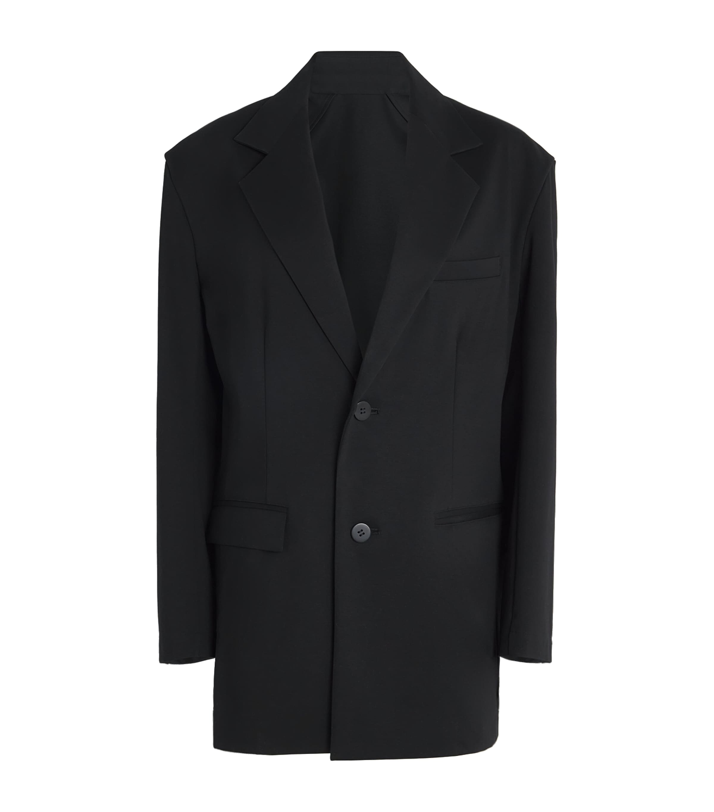 Issey Miyake Cotton-blend Simple Ensemble Blazer In Black