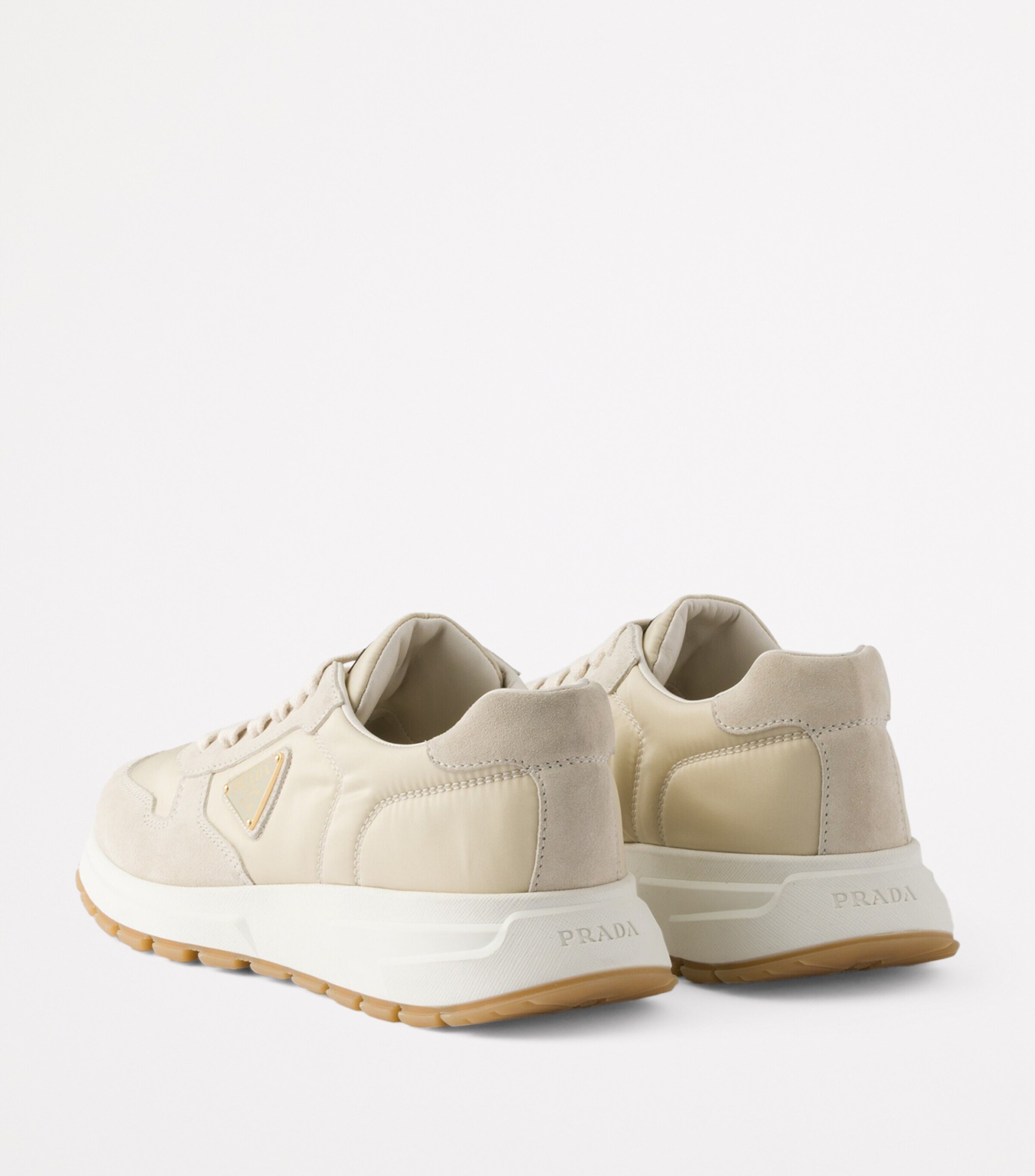 【PRADA】Prax 01 ロゴ スニーカー Re-Nylon スエード White Prax 2.0 Re-nylon And Suede Sneakers | PRADA