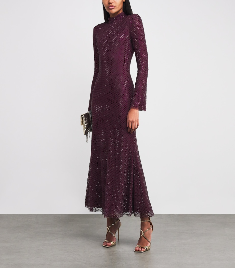 Rhinestone-Embellished Maxi Dress BURGUNDY Image 2