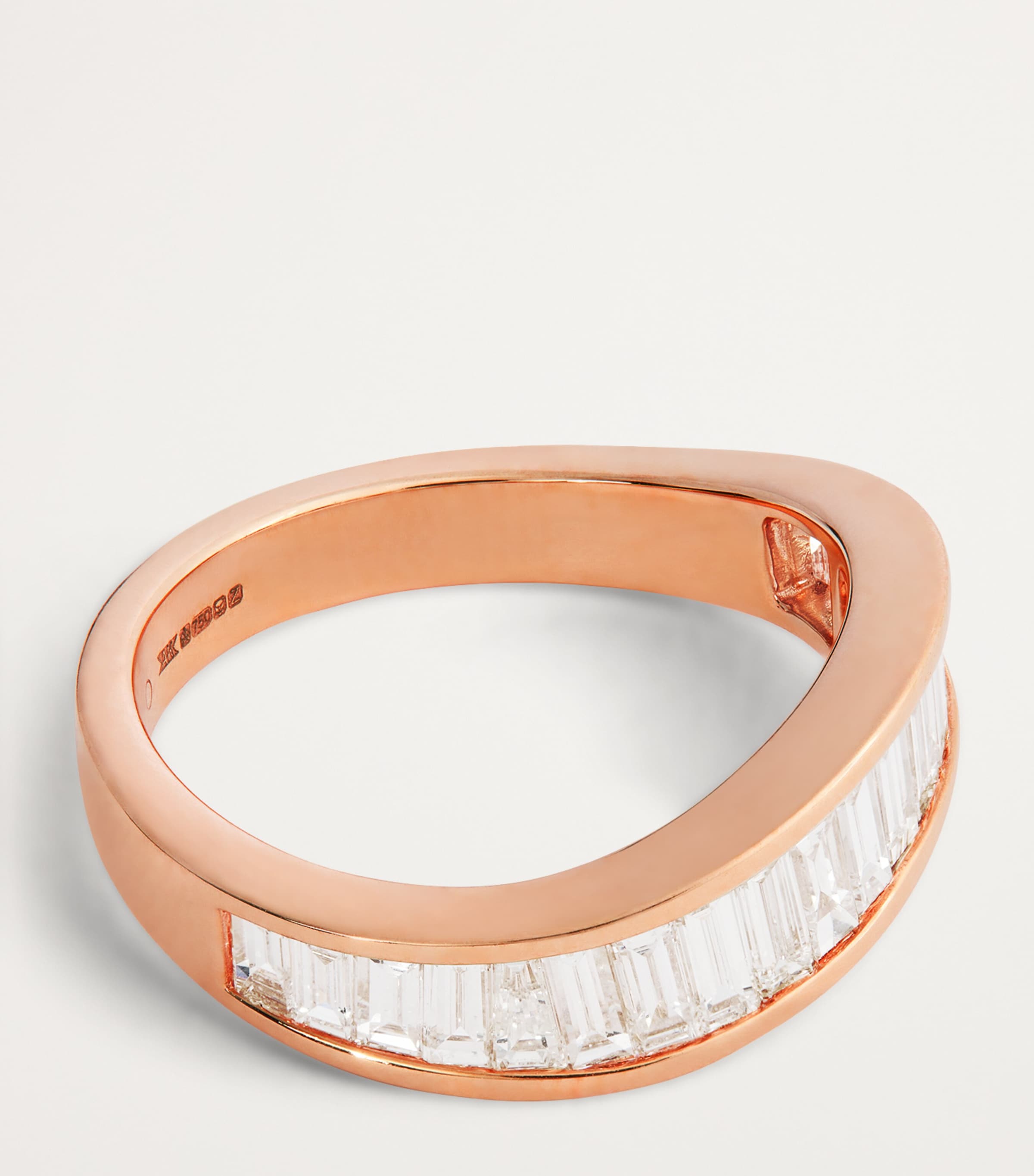 Rose Gold and Diamond Wave Ring ROSE GOLD Image 3