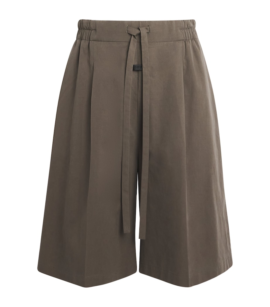 Cotton-Blend Pleated Shorts WILLOW Image 1