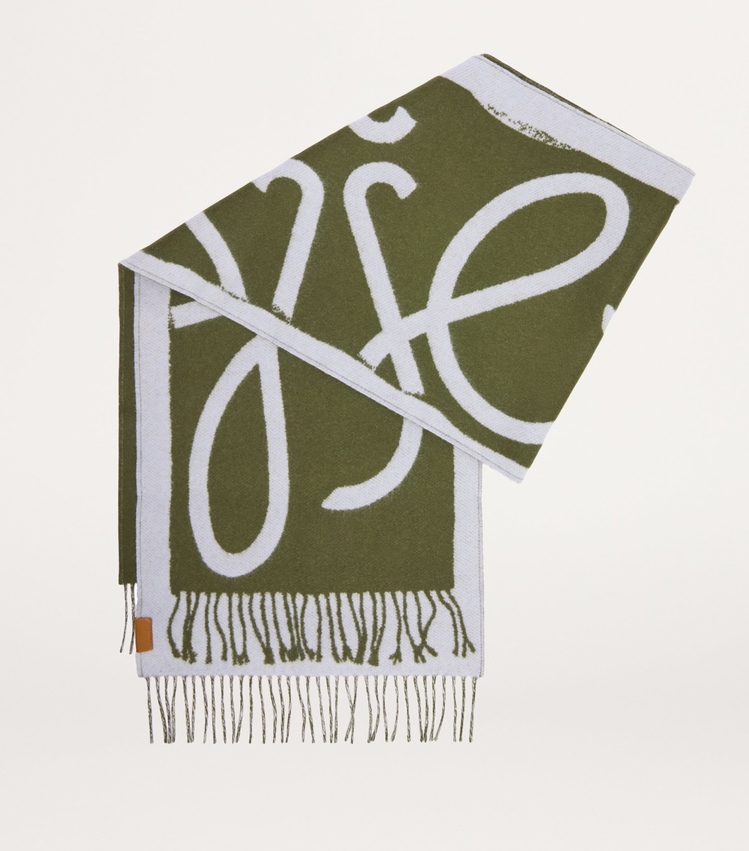Wool-Cashmere Reversible Scarf LIGHT BLUE/GREEN Image 2