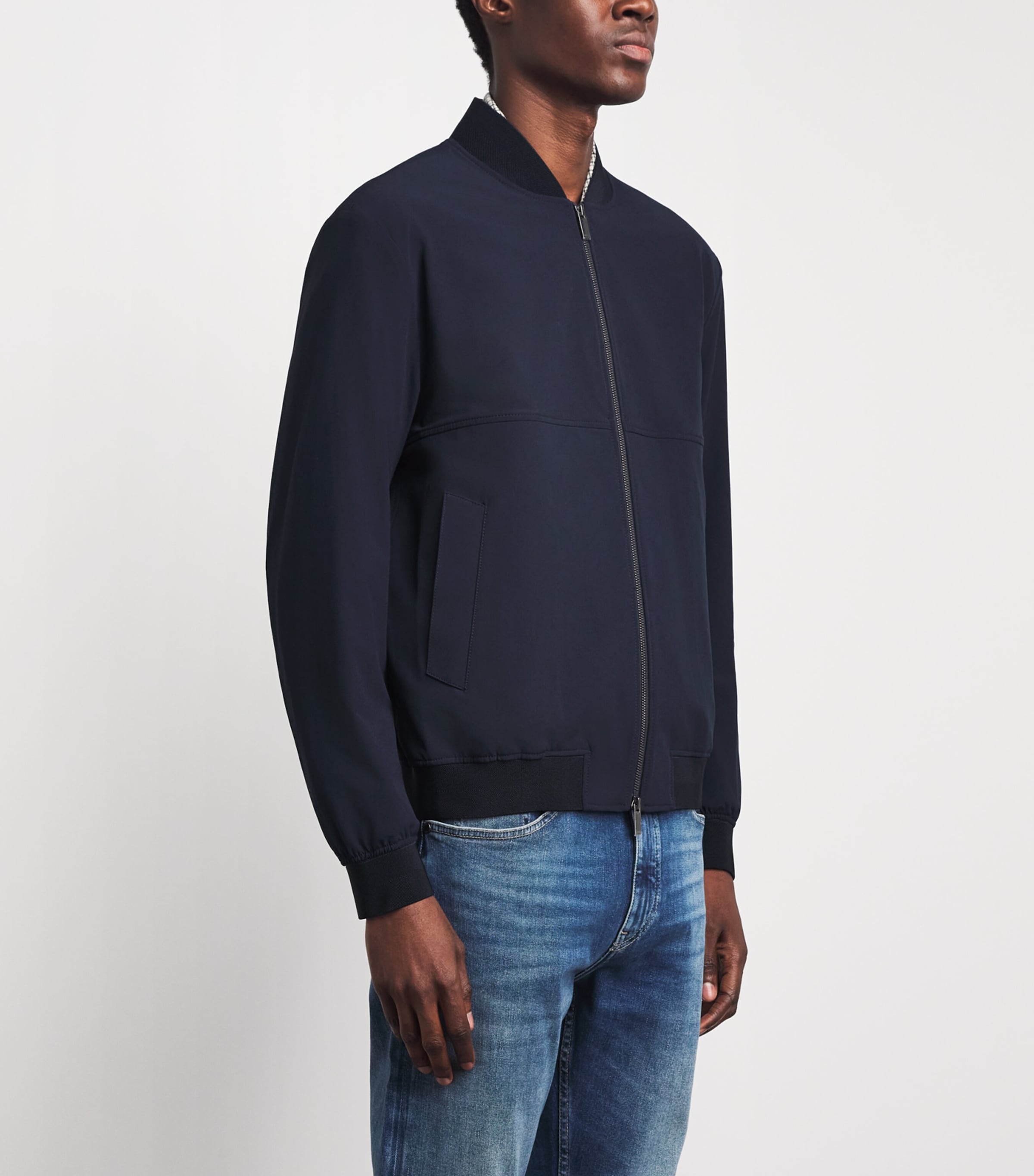BOSS Mens Technical Slim Jacket Dark Blue Image 4