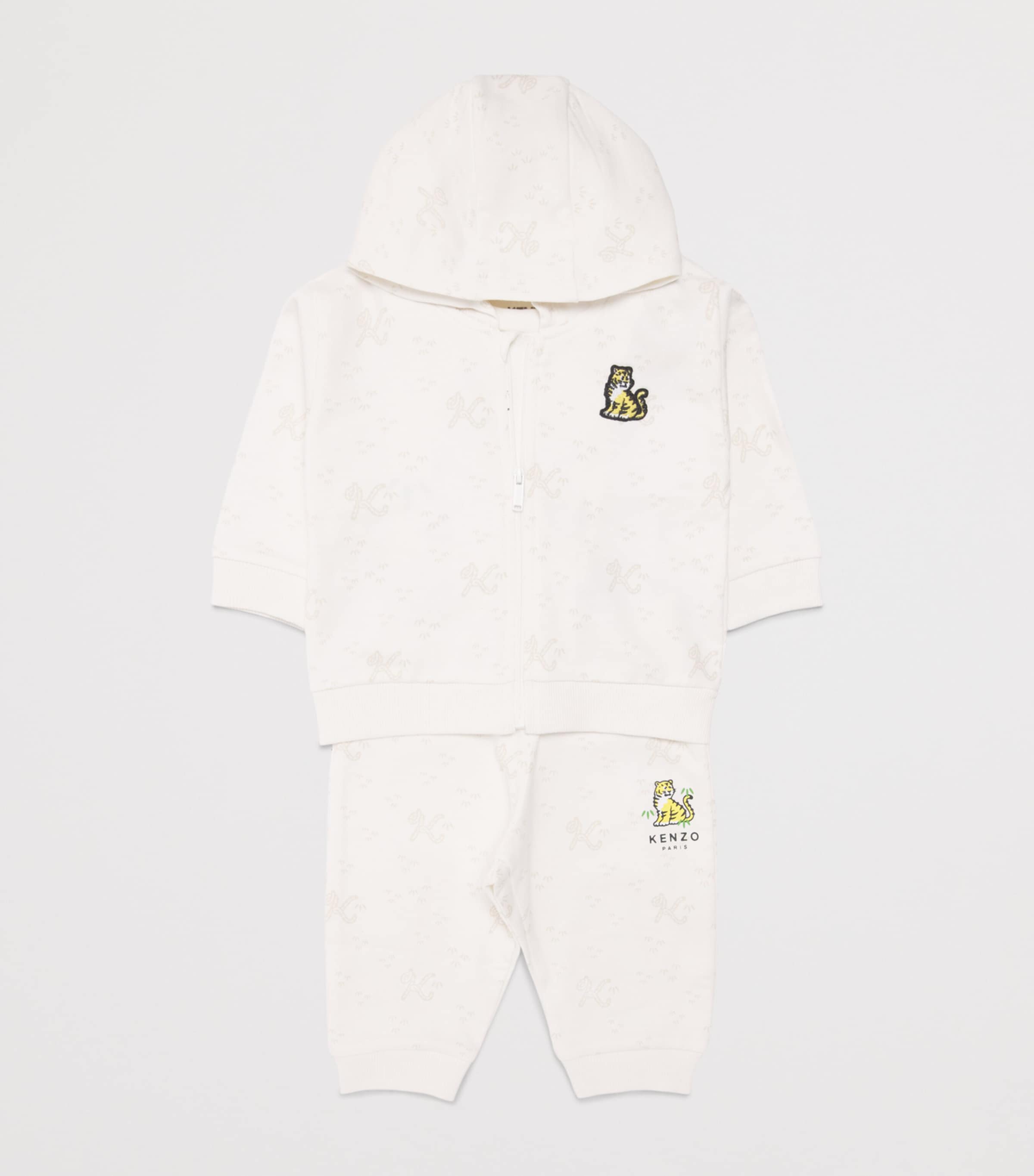 Kenzo Kids Cotton Tiger Hoodie, T-Shirt and Sweatpants Set (6-24 Months) Image 3