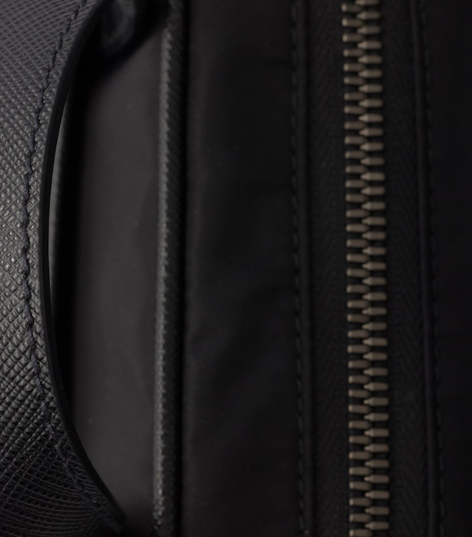 Prada Re-Nylon and Saffiano Leather Messenger Bag Black Image 7