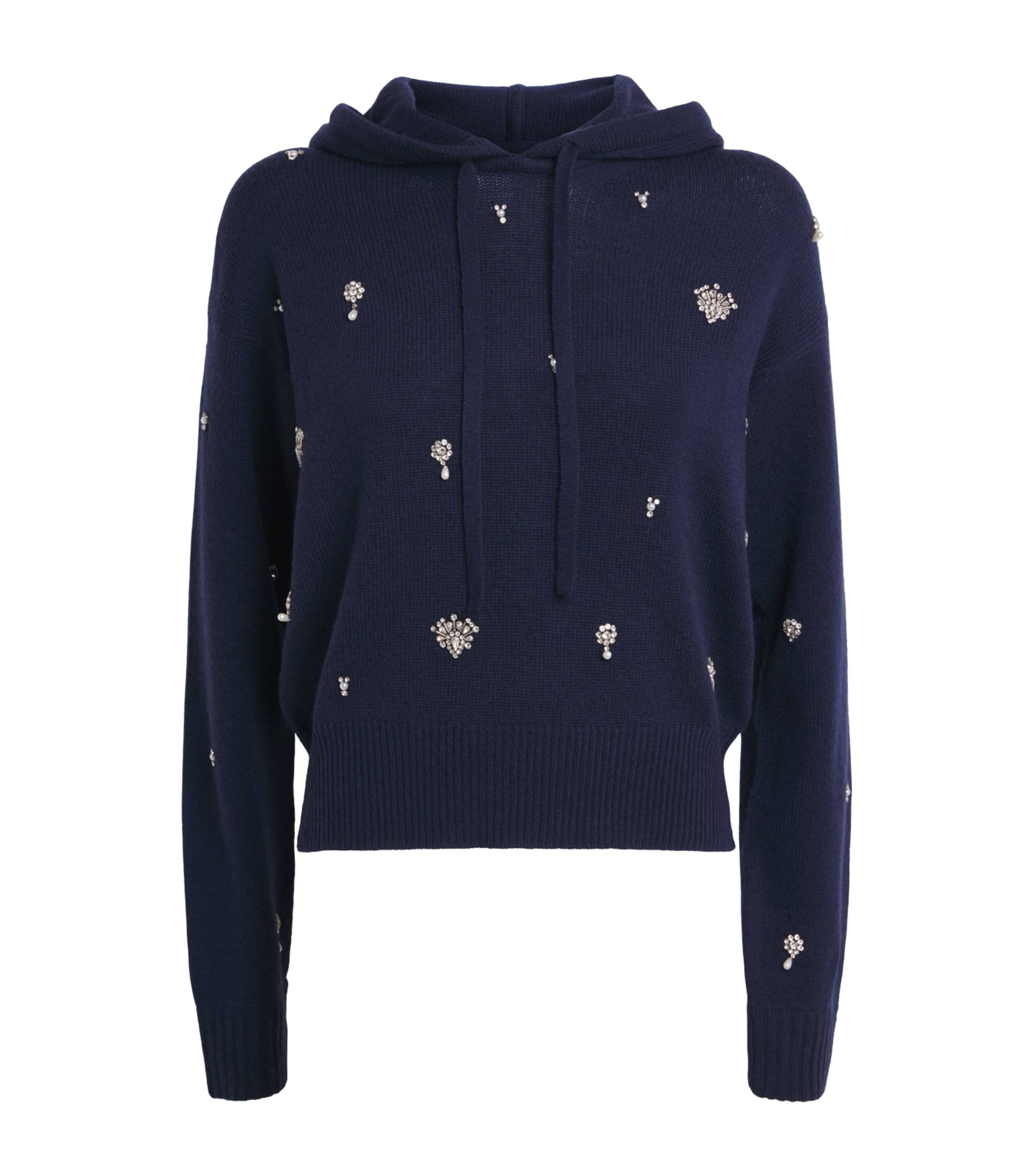 Simkhai Wool-cashmere Embellished Karmen Hoodie In Blue