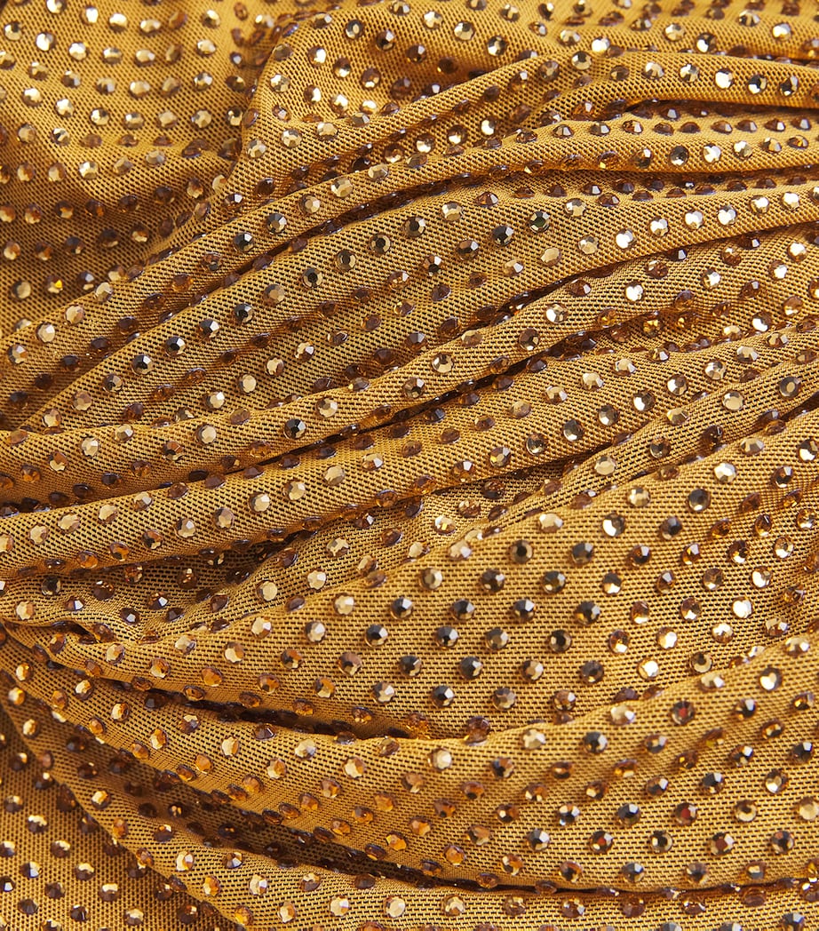 Rhinestone Drape Maxi Dress GOLD Image 5