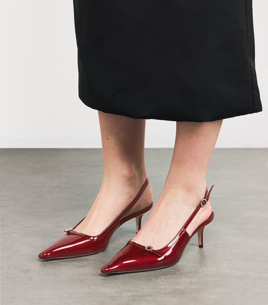 Patent Leather Saba Slingback Heels 55 RED/OTHER Image 2